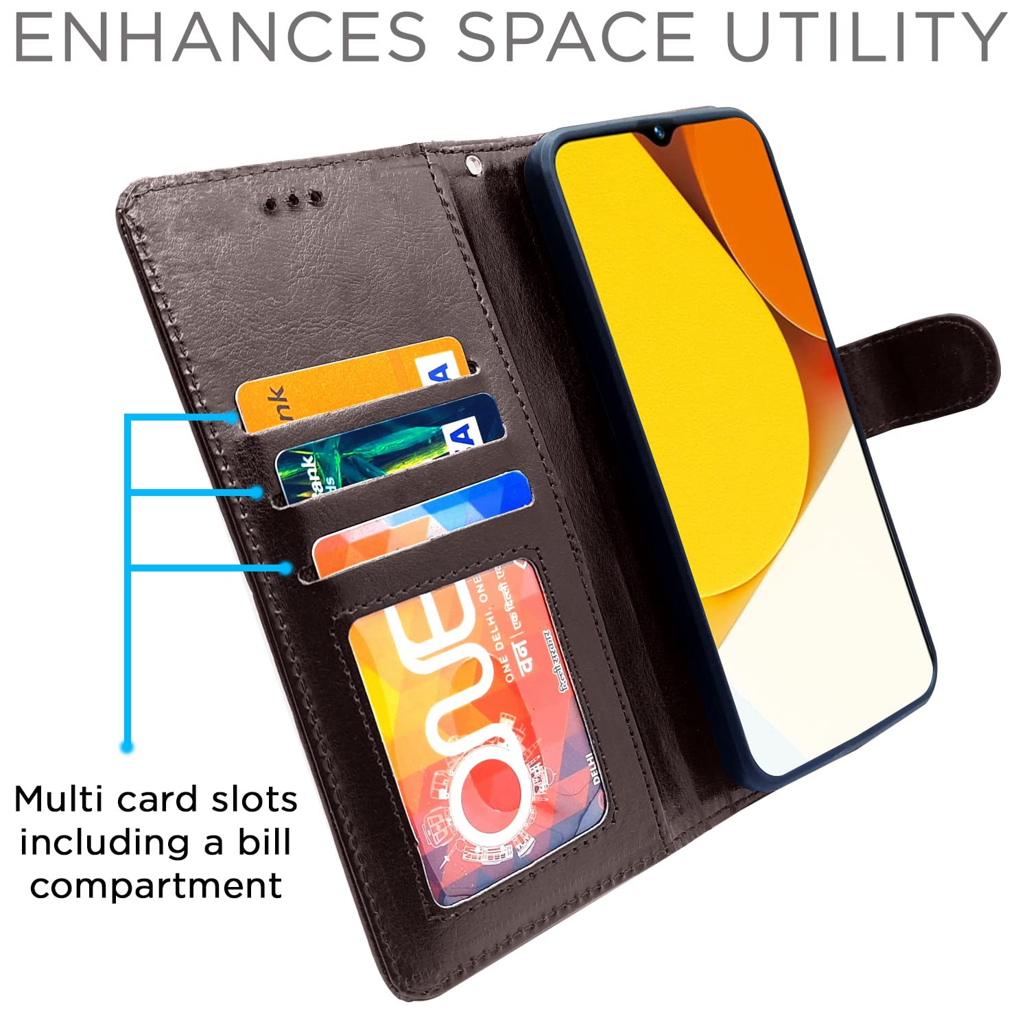 Pikkme Vivo Y35 Vintage Flip Cover | Coffee