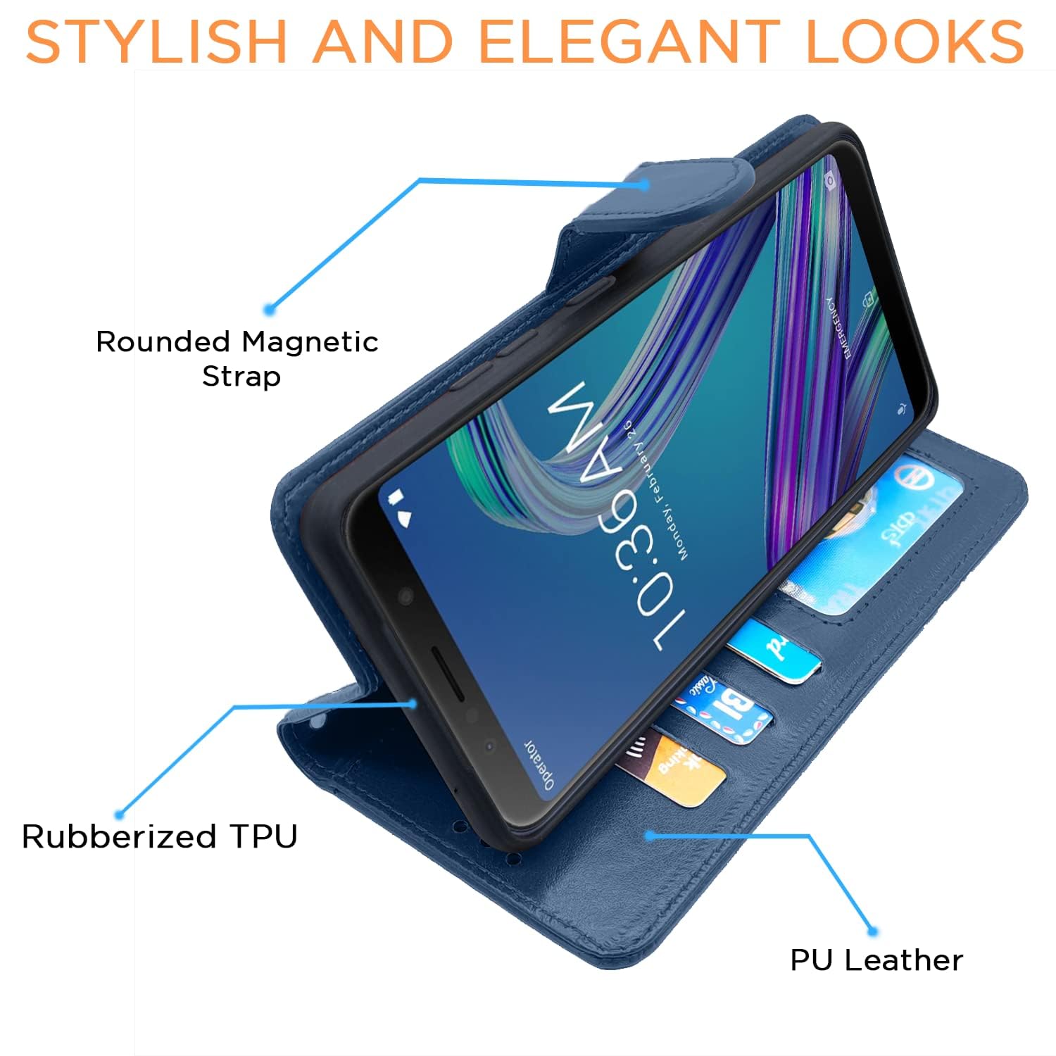 Pikkme Asus Zenfone Max Pro M1 Vintage Flip Cover | Blue