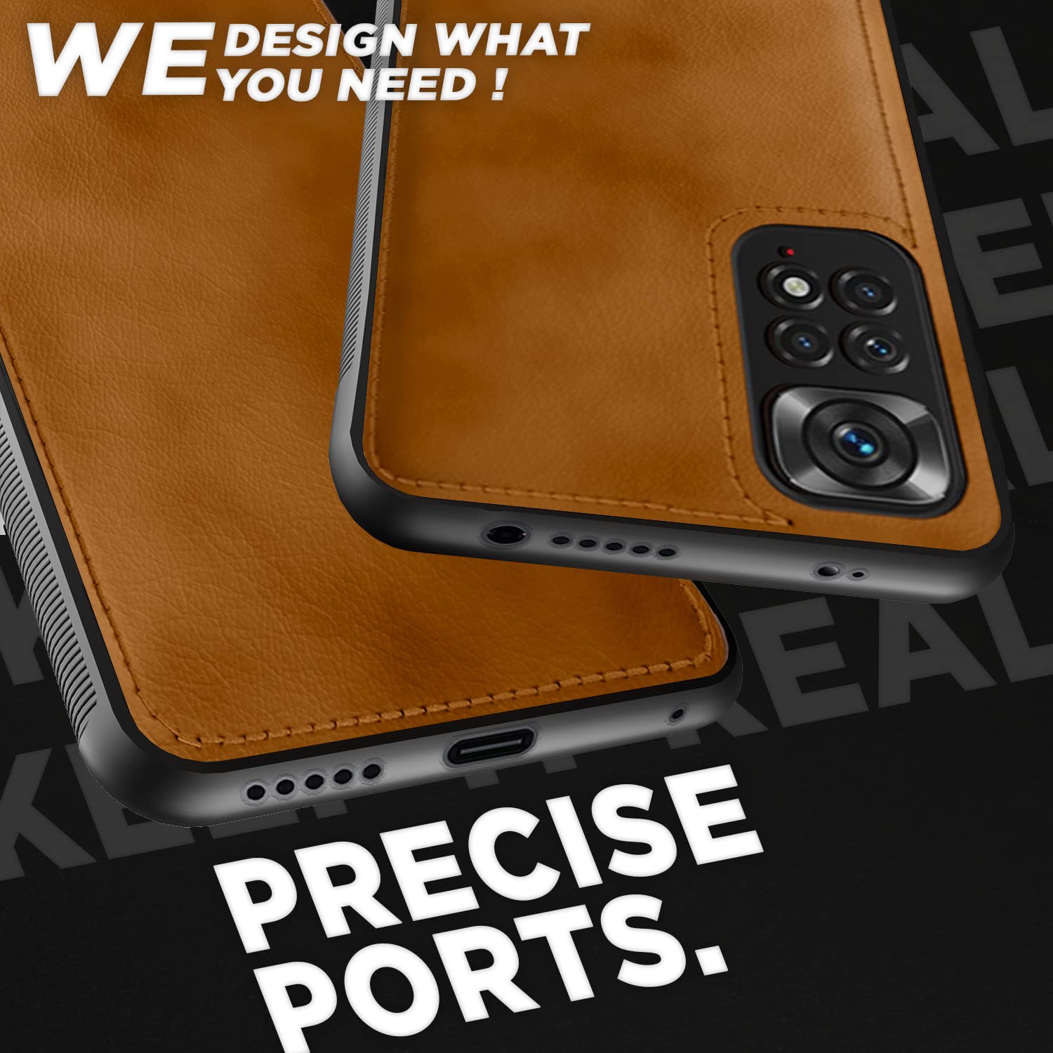 Pikkme brown Leatherback back cover for Redmi Note 11/Note 11s – photo 4