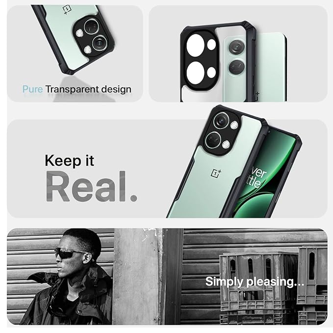 Pikkme OnePlus Nord 3 5G Back Cover Crystal Clear Transparent Back Eagle Case (black)