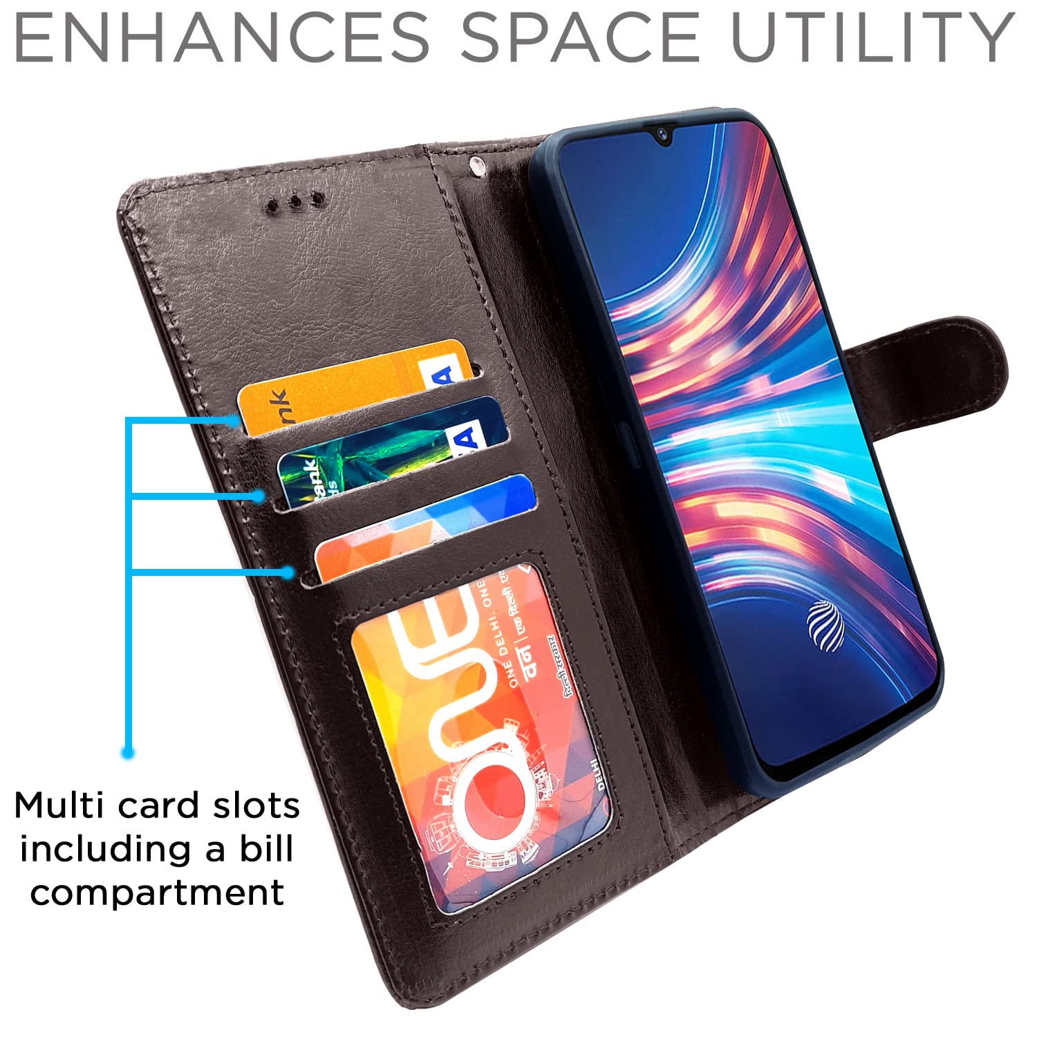 Pikkme Vivo S1 Vintage Flip Cover | Coffee