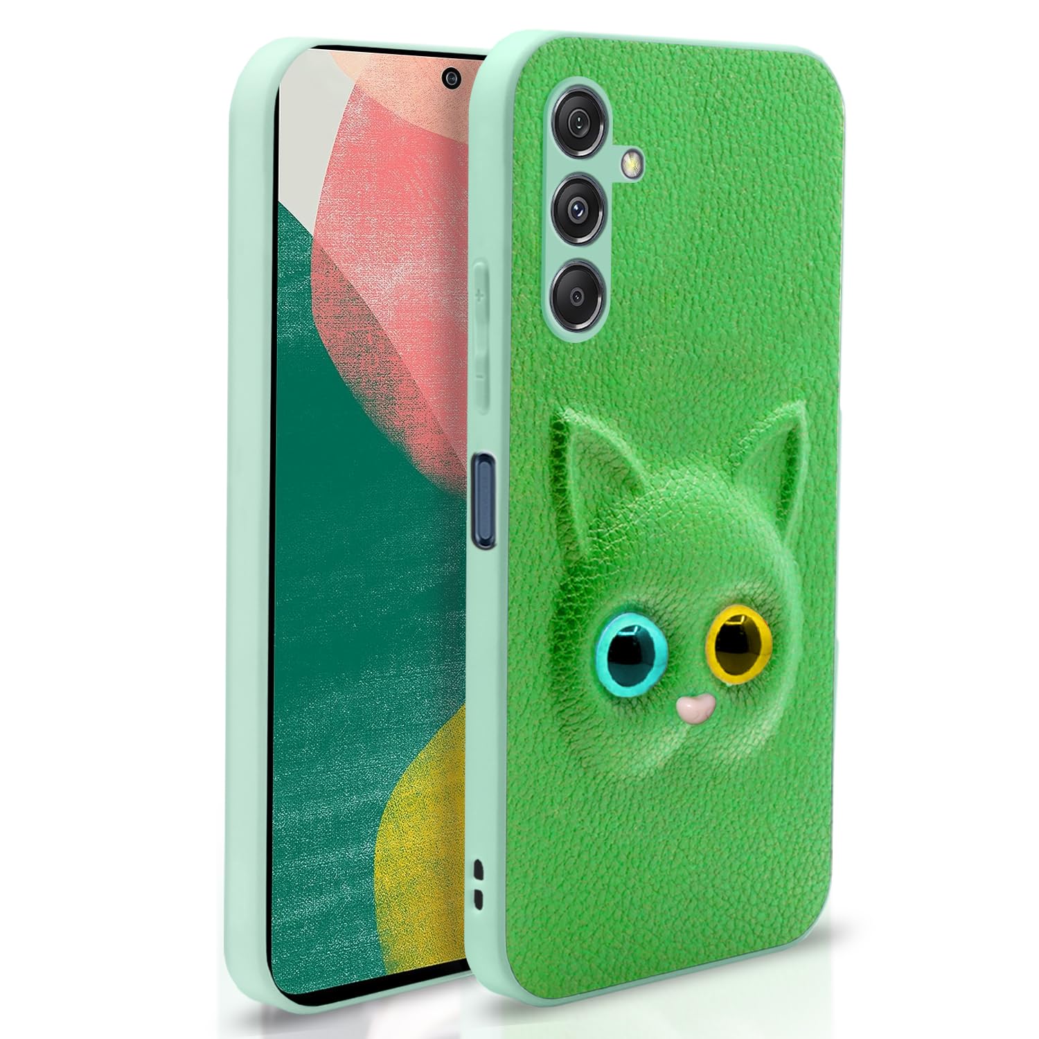 Pikkme Samsung Galaxy M54 5G Kitty Back Cover (Green)