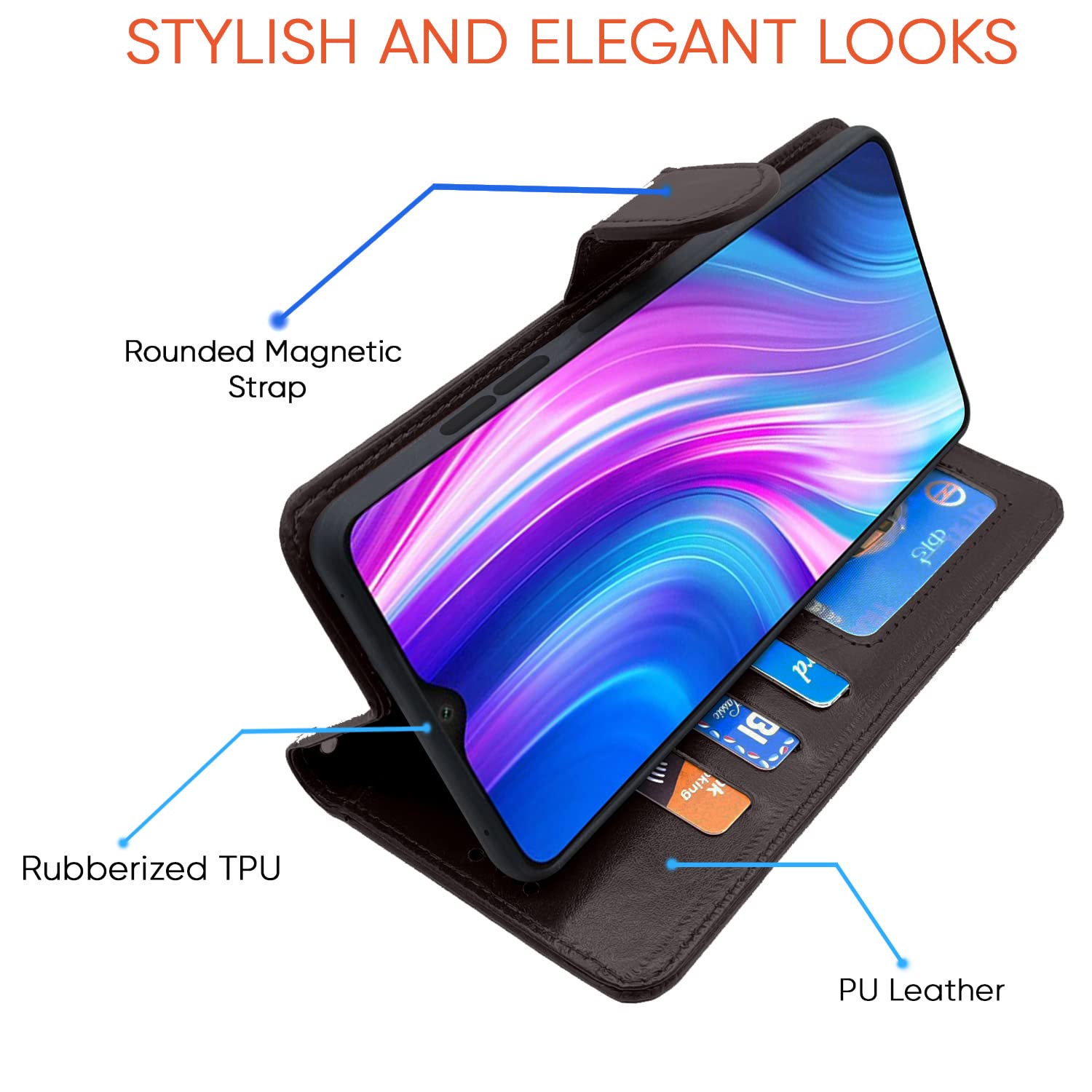 Pikkme Redmi Note 8 Pro Vintage Flip Cover | Coffee