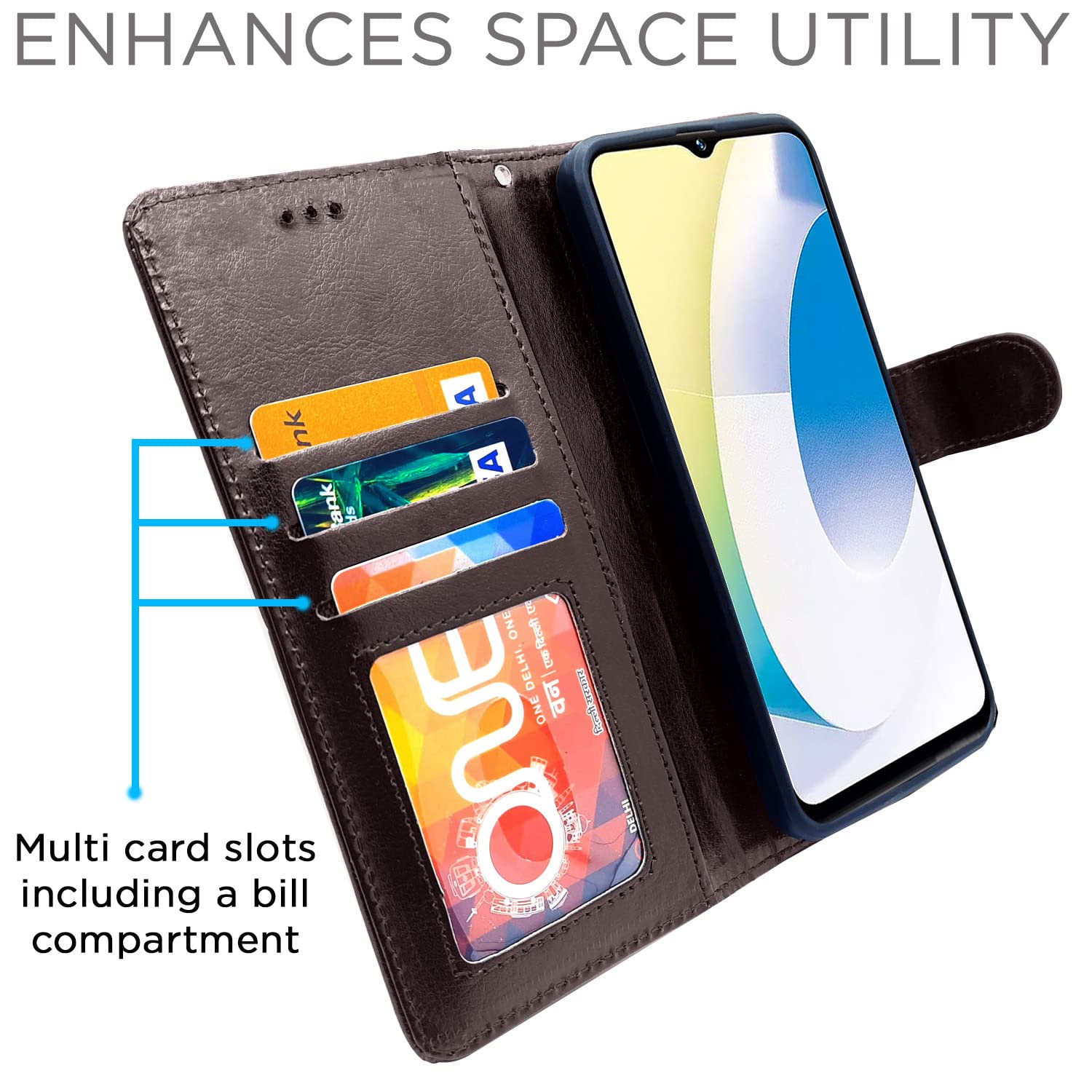 Pikkme Vivo Y22 Vintage Flip Cover | Coffee