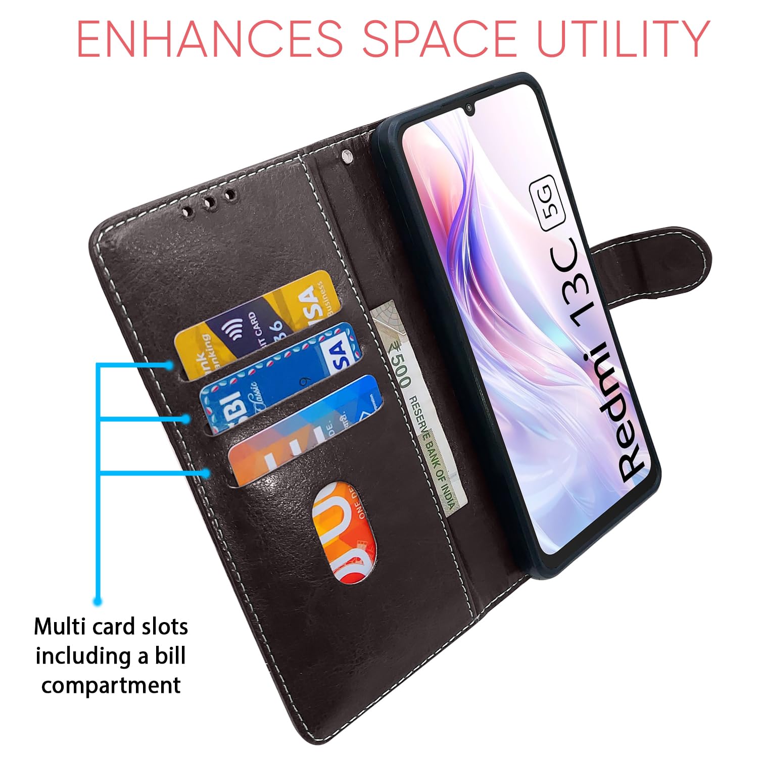 Pikkme coffee flip case for Redmi 13C 5G – photo 4