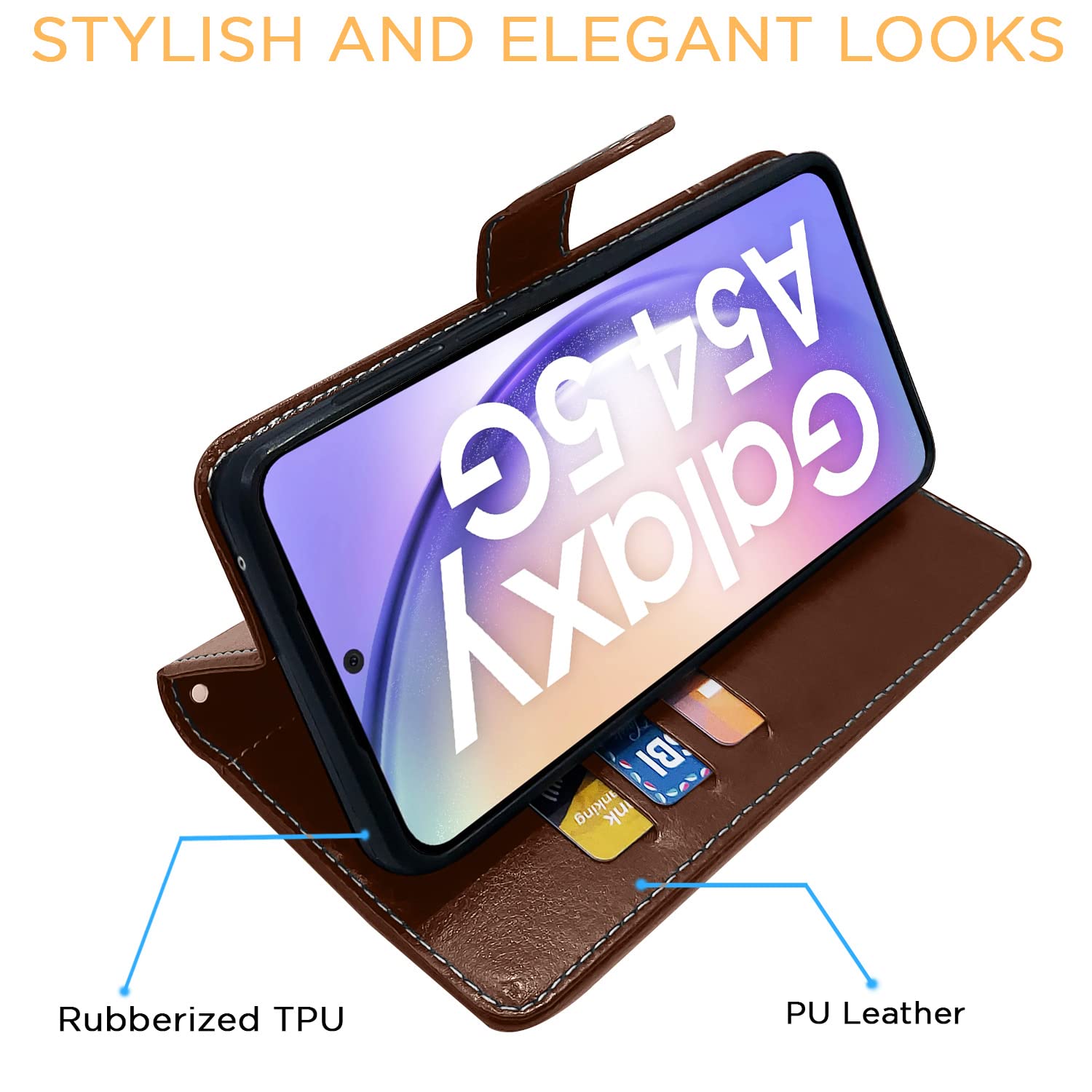 Pikkme Samsung F54 5G Contrast brown wallet flip cover – photo 5