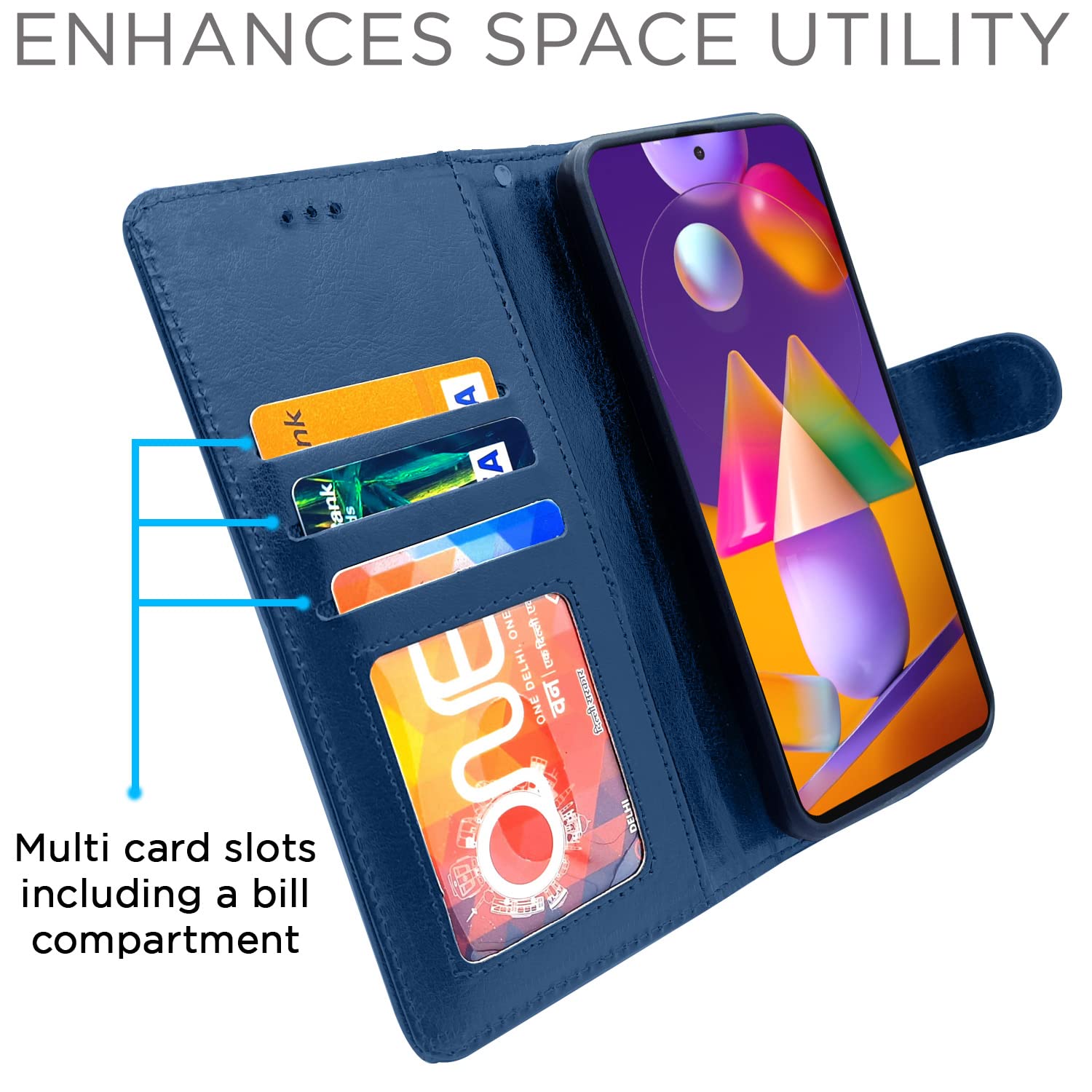 Pikkme Samsung Galaxy M31s Vintage Flip Cover | Blue