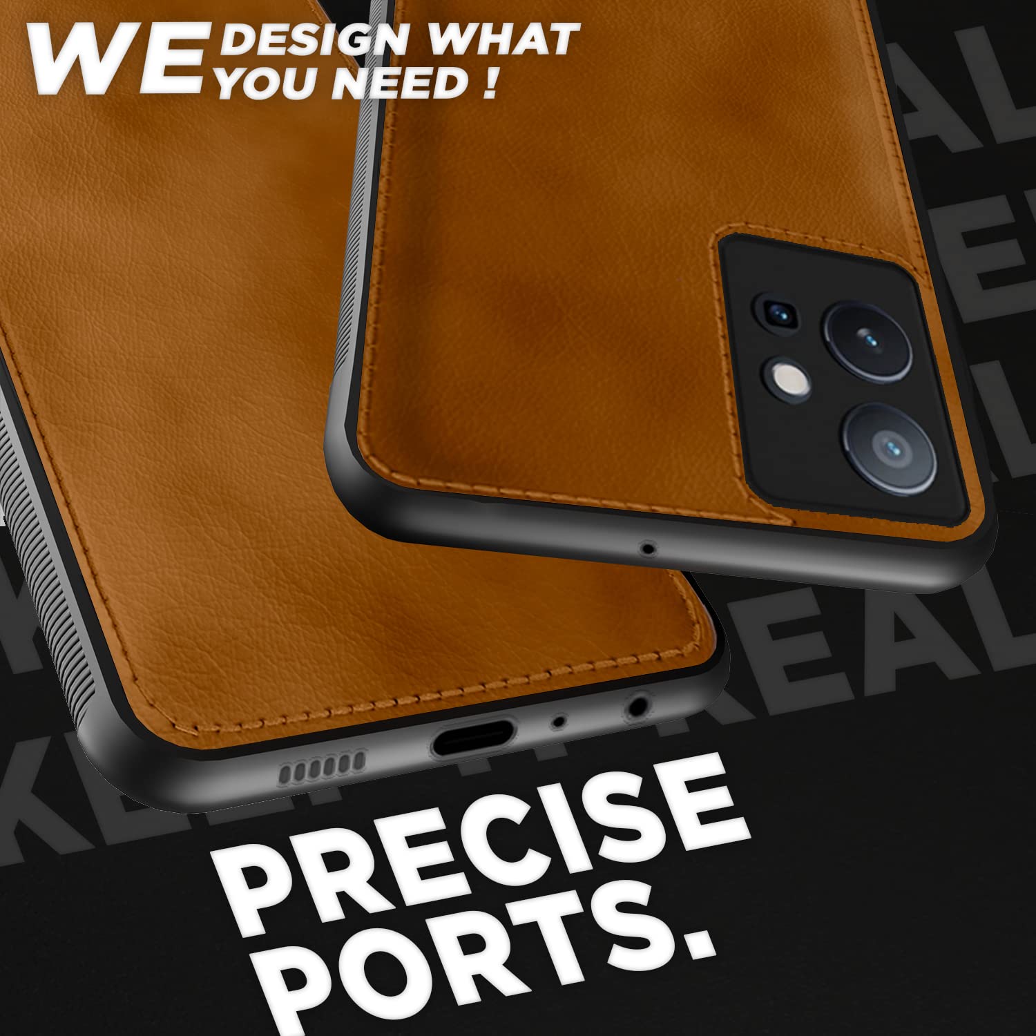 Pikkme Vivo T1 5G / Vivo Y75 5G / iQOO Z6 5G Leather Back Cover | Brown