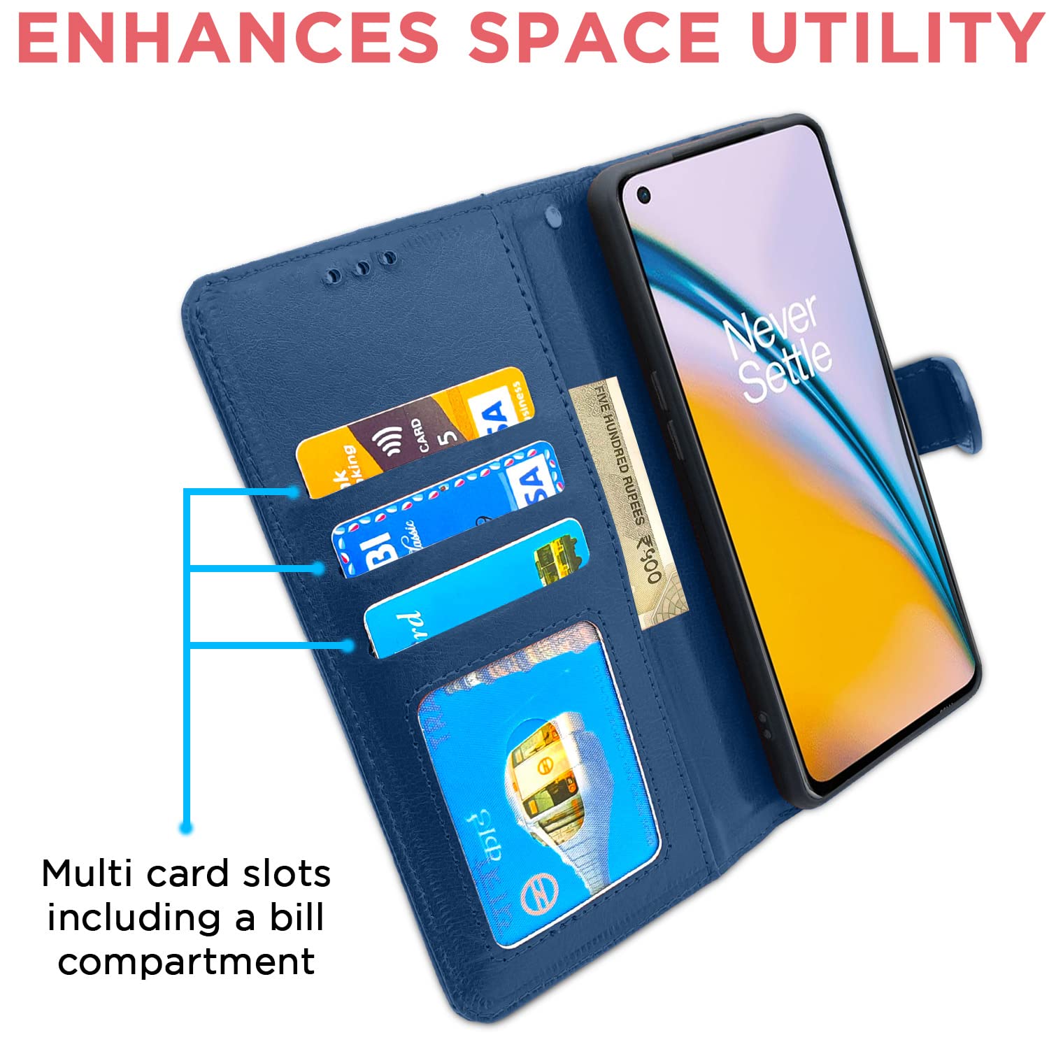 Pikkme OnePlus Nord 2 5G Vintage Flip Cover | Blue