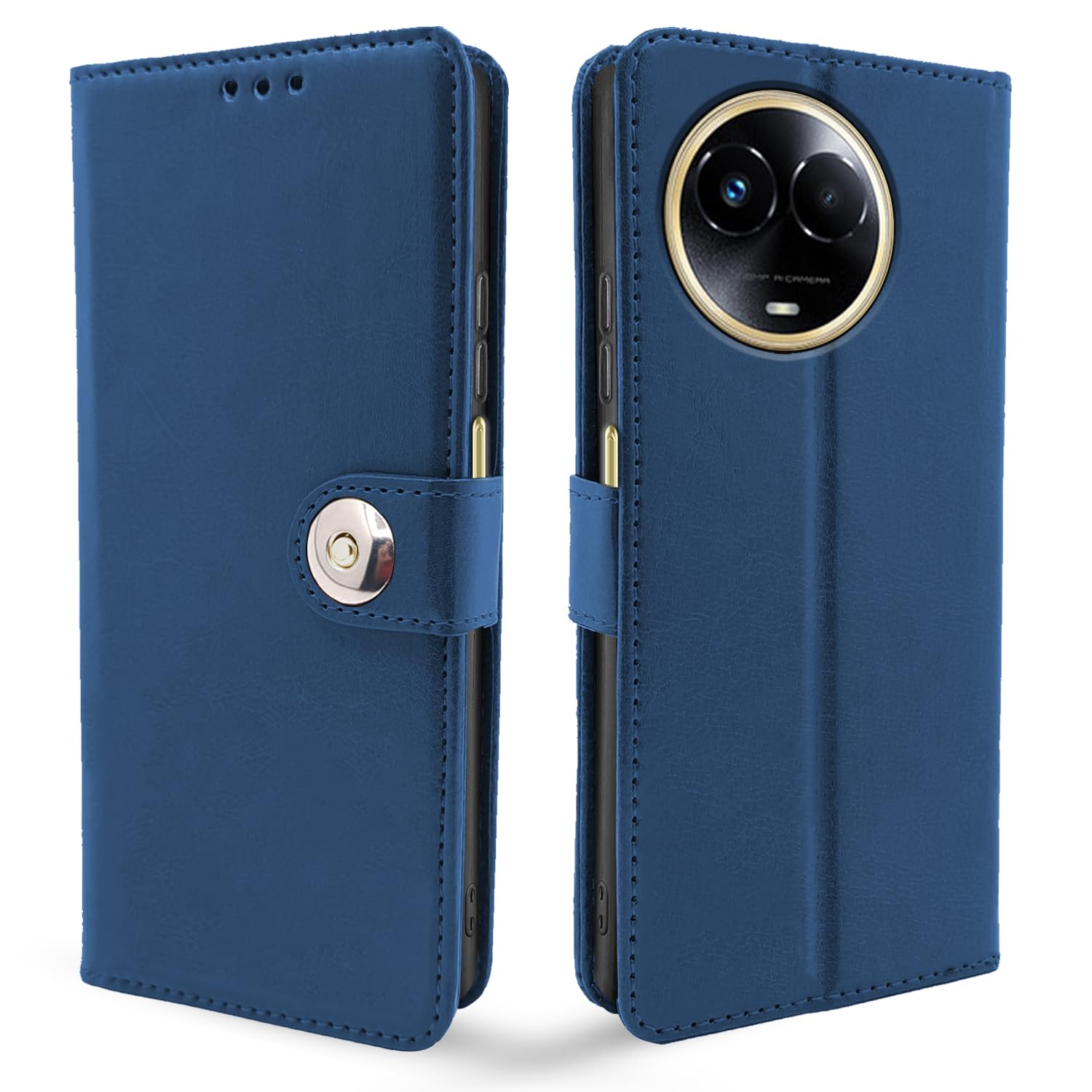 Pikkme Realme 11 / 11X 5G Button Flip Cover (Blue)