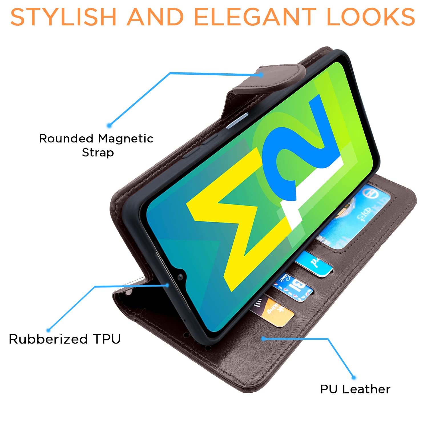 Pikkme Samsung Galaxy M12 / F12 / A12 Vintage Flip Cover | Coffee