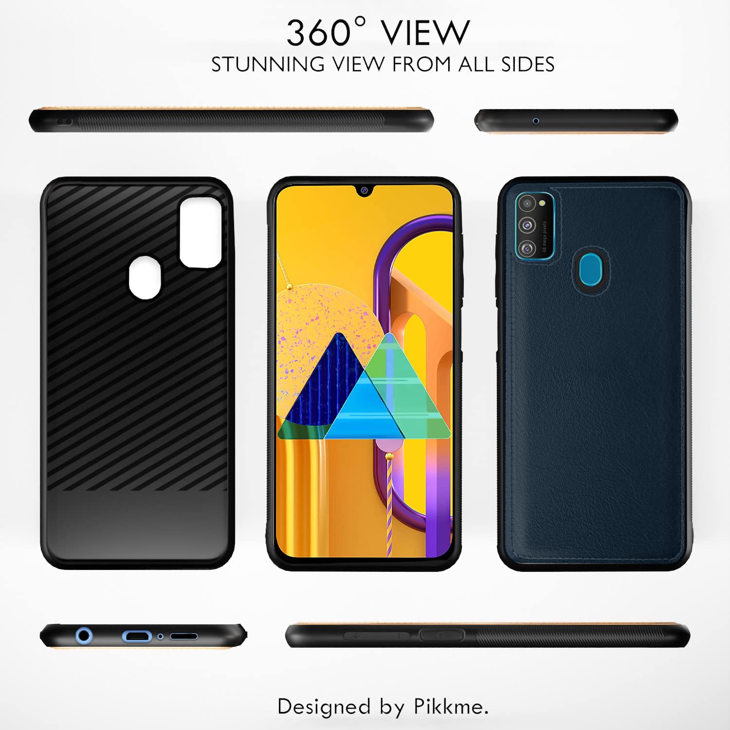 Pikkme Samsung Galaxy M21 / M21 2021 / M30s Leather Back Cover | Blue