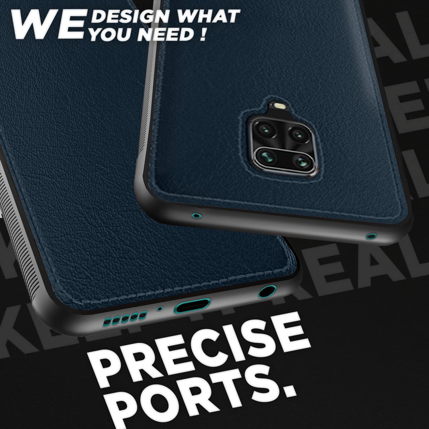 Pikkme Redmi Note 9 Pro/Note 9 Pro Max/Poco M2 Pro/Redmi Note 10 Lite Leather Back Cover | Blue