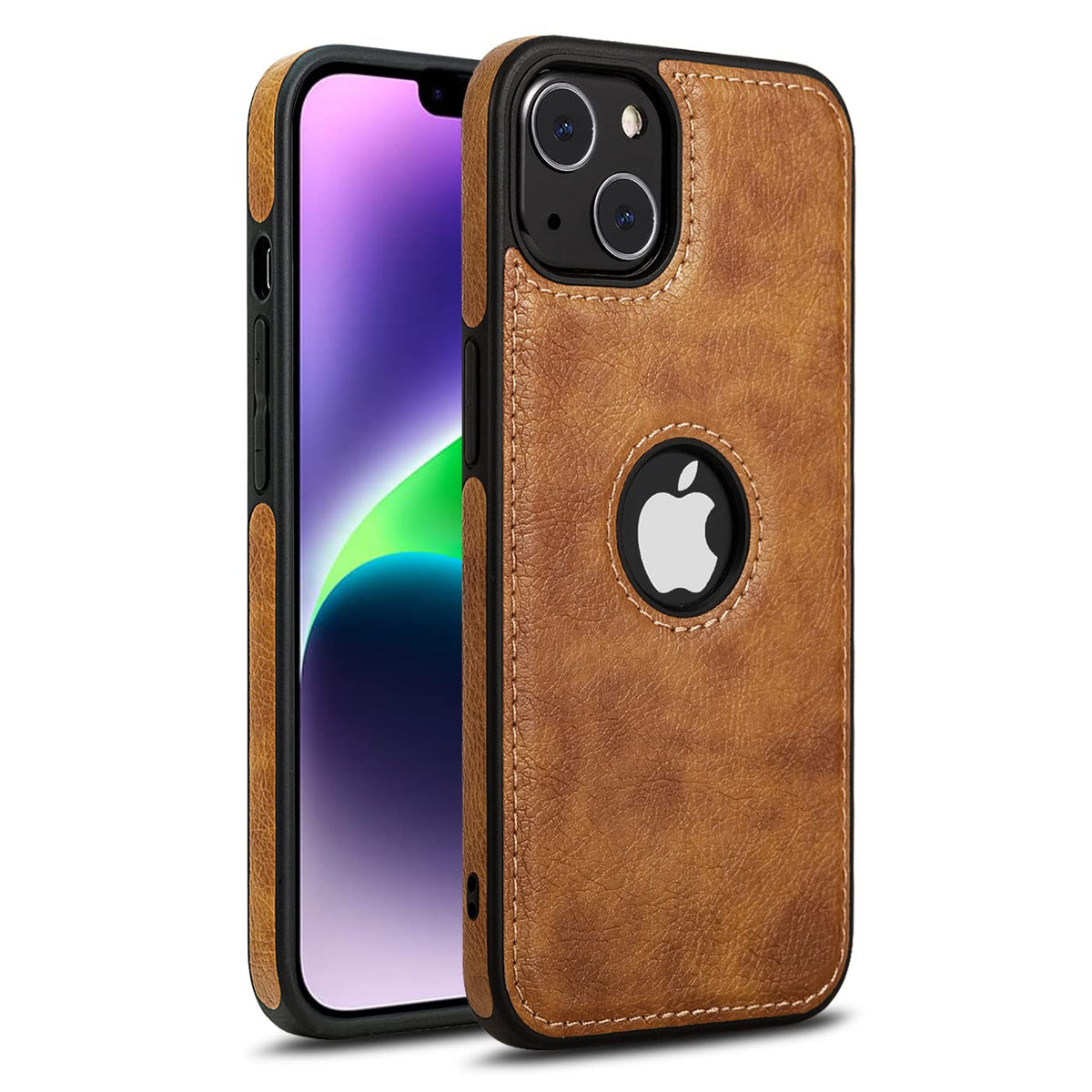 Pikkme brown Leatherback phone cover for iPhone 14