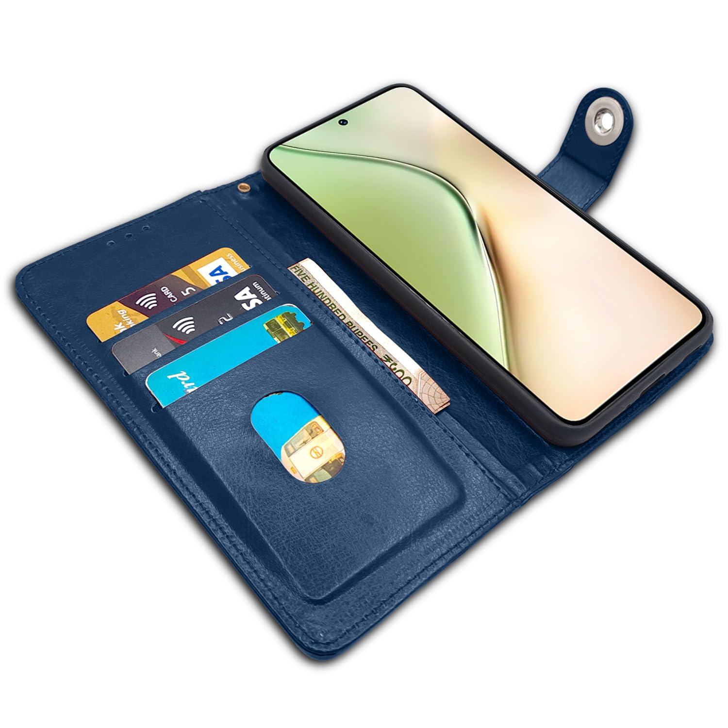 Pikkme blue Button mobile flip cover for Vivo Y200 5G – photo 3