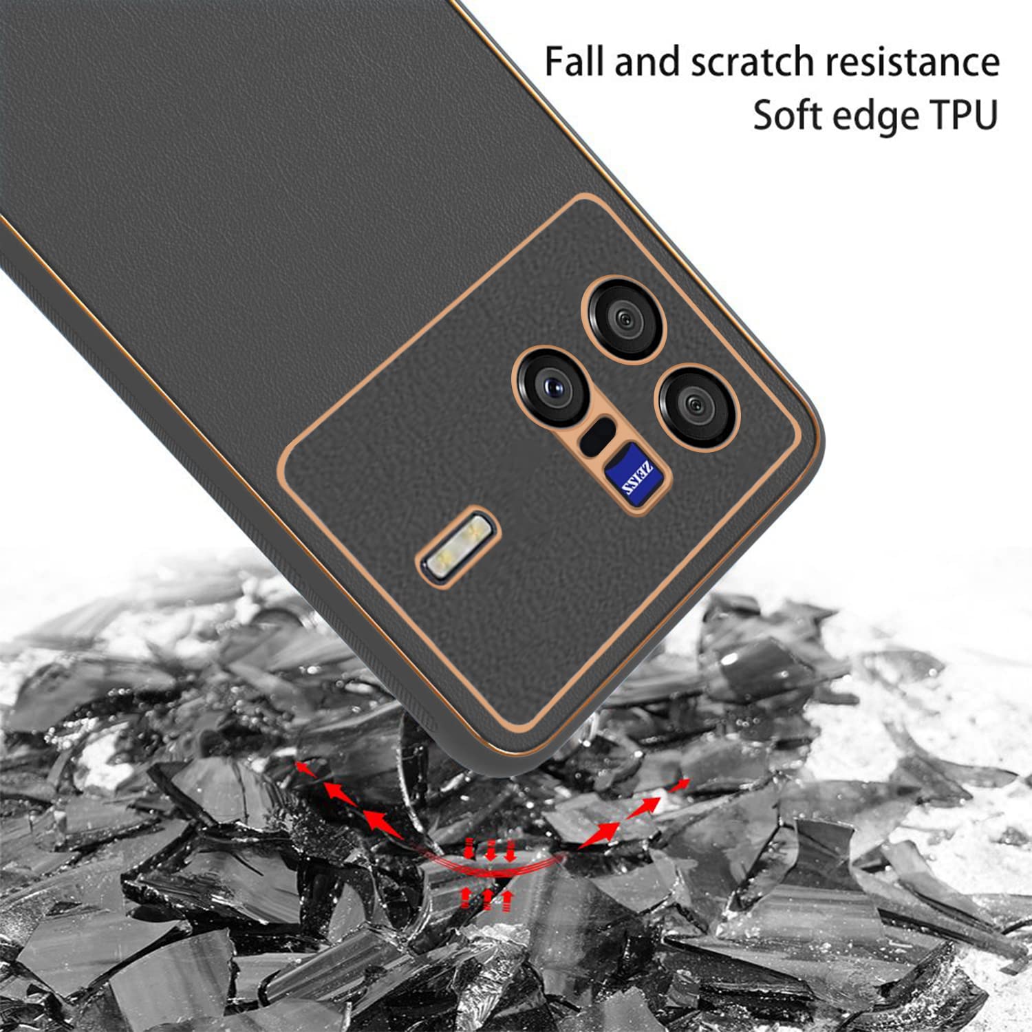 Pikkme Vivo X80 Leather Chrome Case | Black