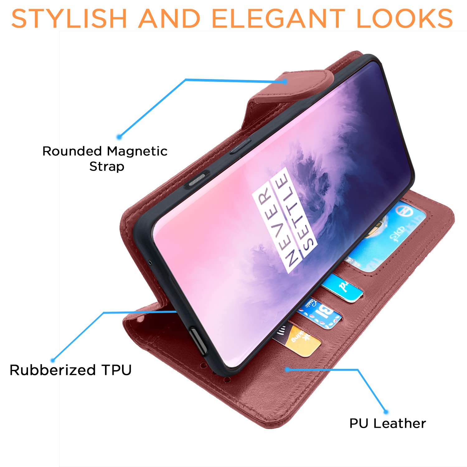 Pikkme OnePlus 7 Pro Vintage Flip Cover | Brown