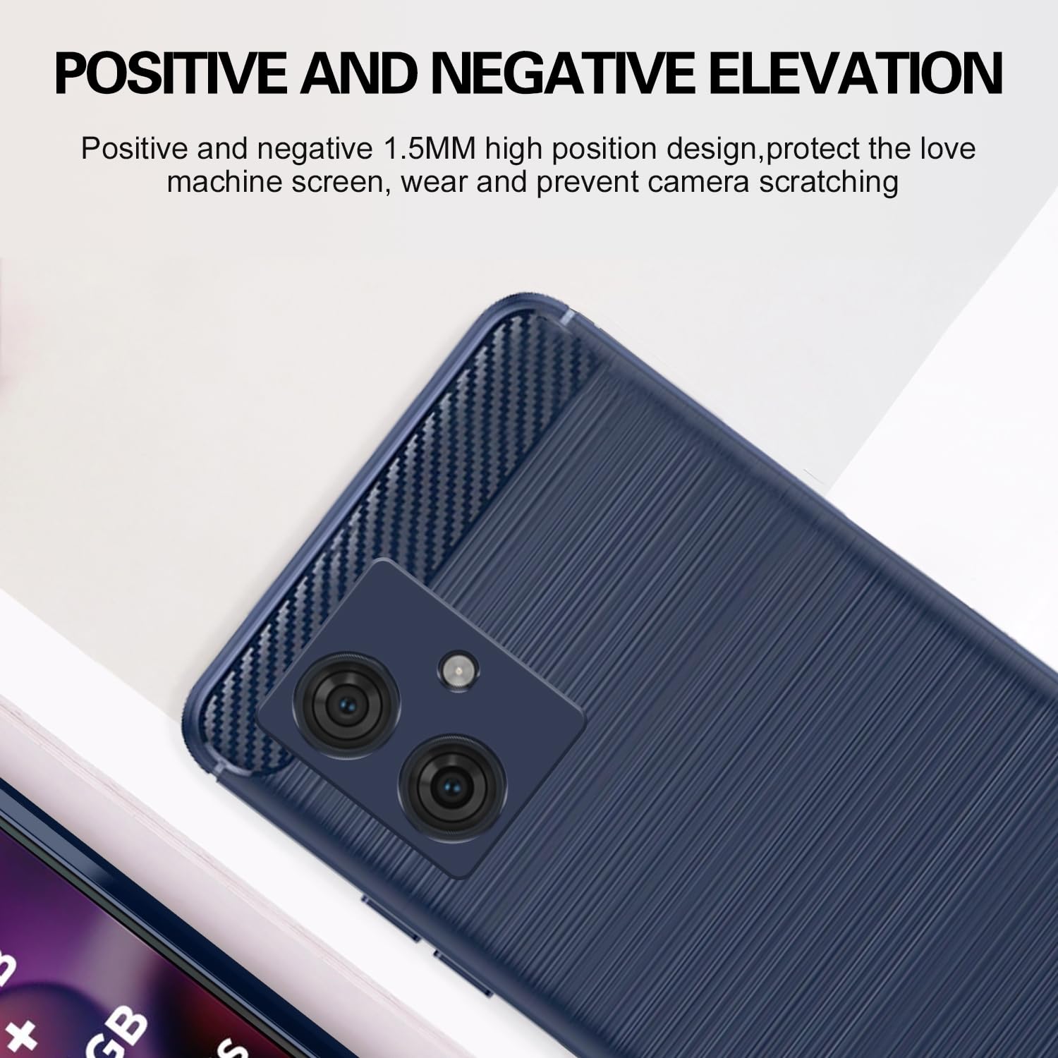 Pikkme Moto G54 5G Carbon Fibre Back Cover (Blue)