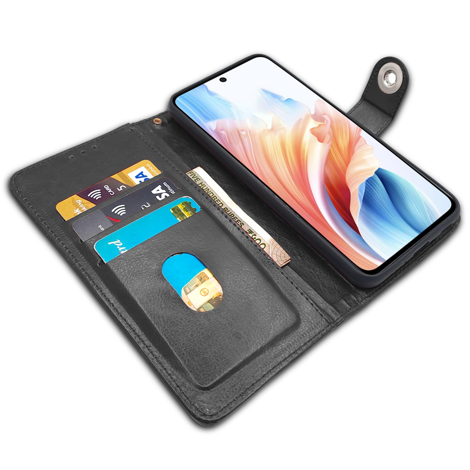 Pikkme Oppo A79 5G Button Flip Cover (Black)