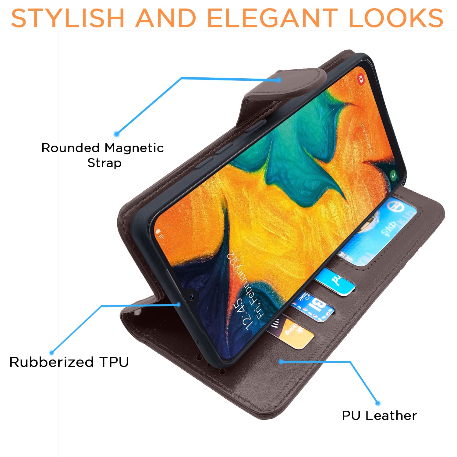 Pikkme Samsung Galaxy A30 / A20 / M10s Vintage Flip Cover | Coffee