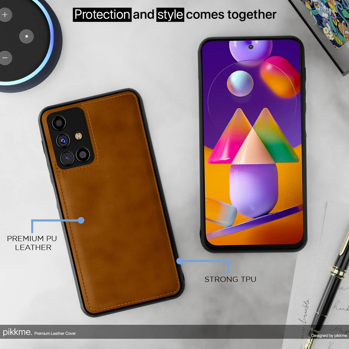 Brown Leatherback mobile back cover for Samsung M31s – Pikkme – photo 5