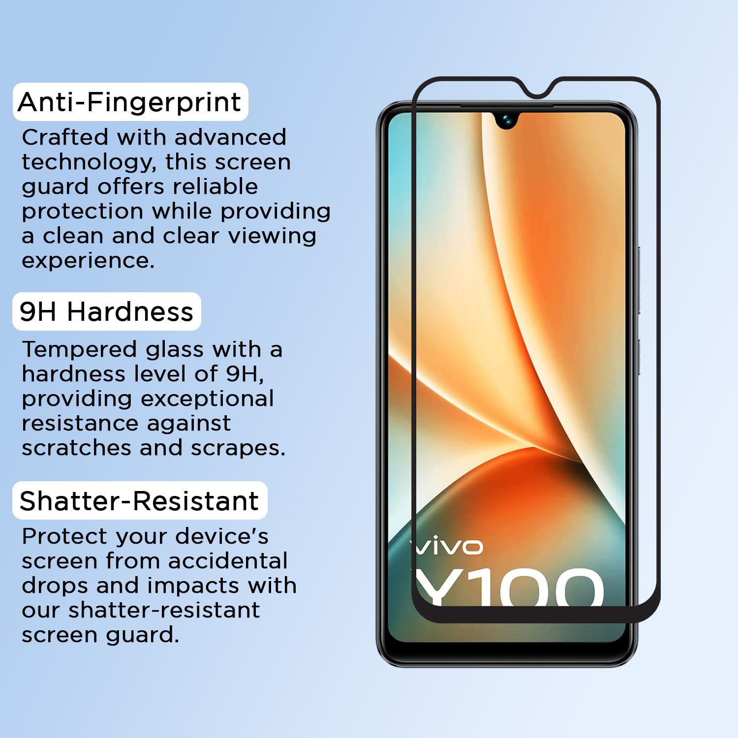 Pikkme Vivo Y100 5G tempered glass screen guard – photo 5
