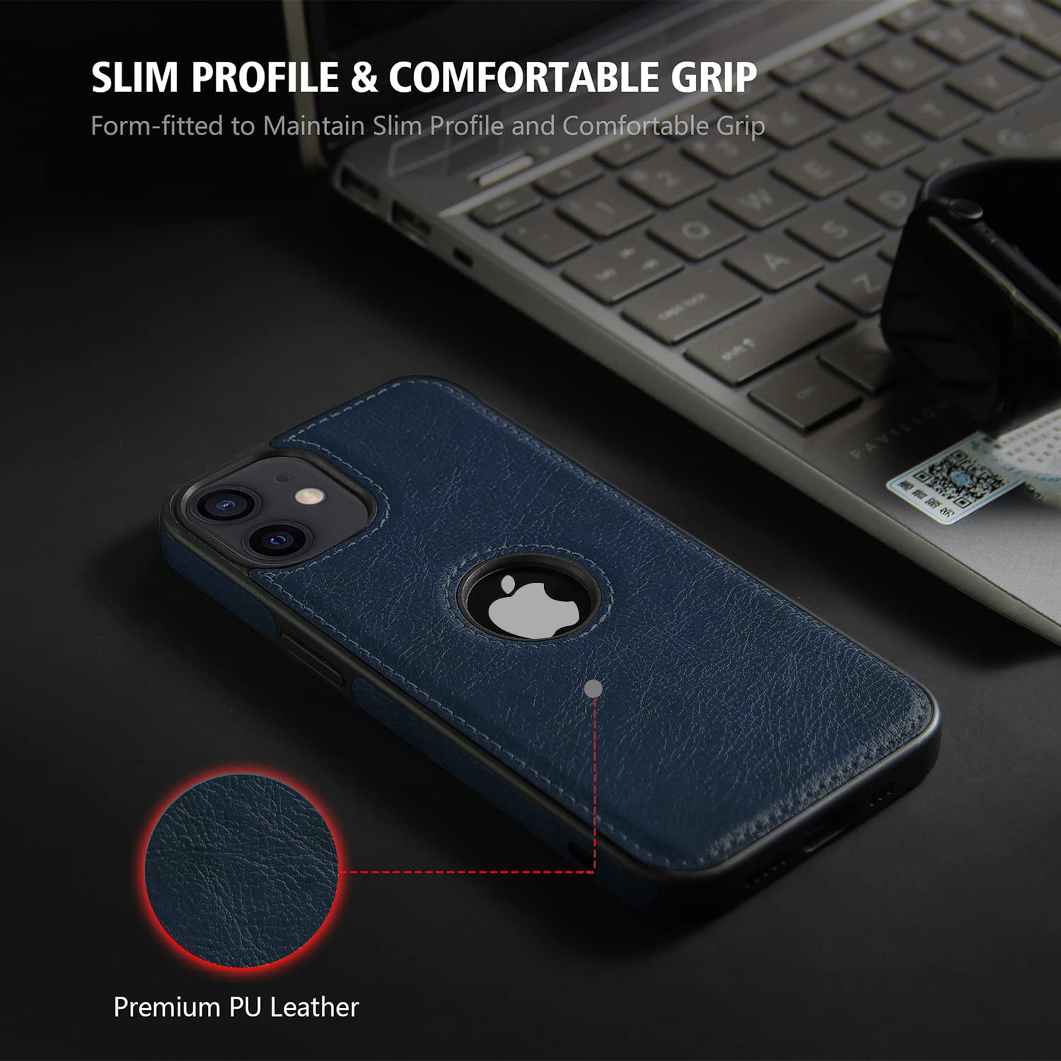 Pikkme iPhone 11 Flexible PU Flexible Pu Leather Back Cover (Blue)