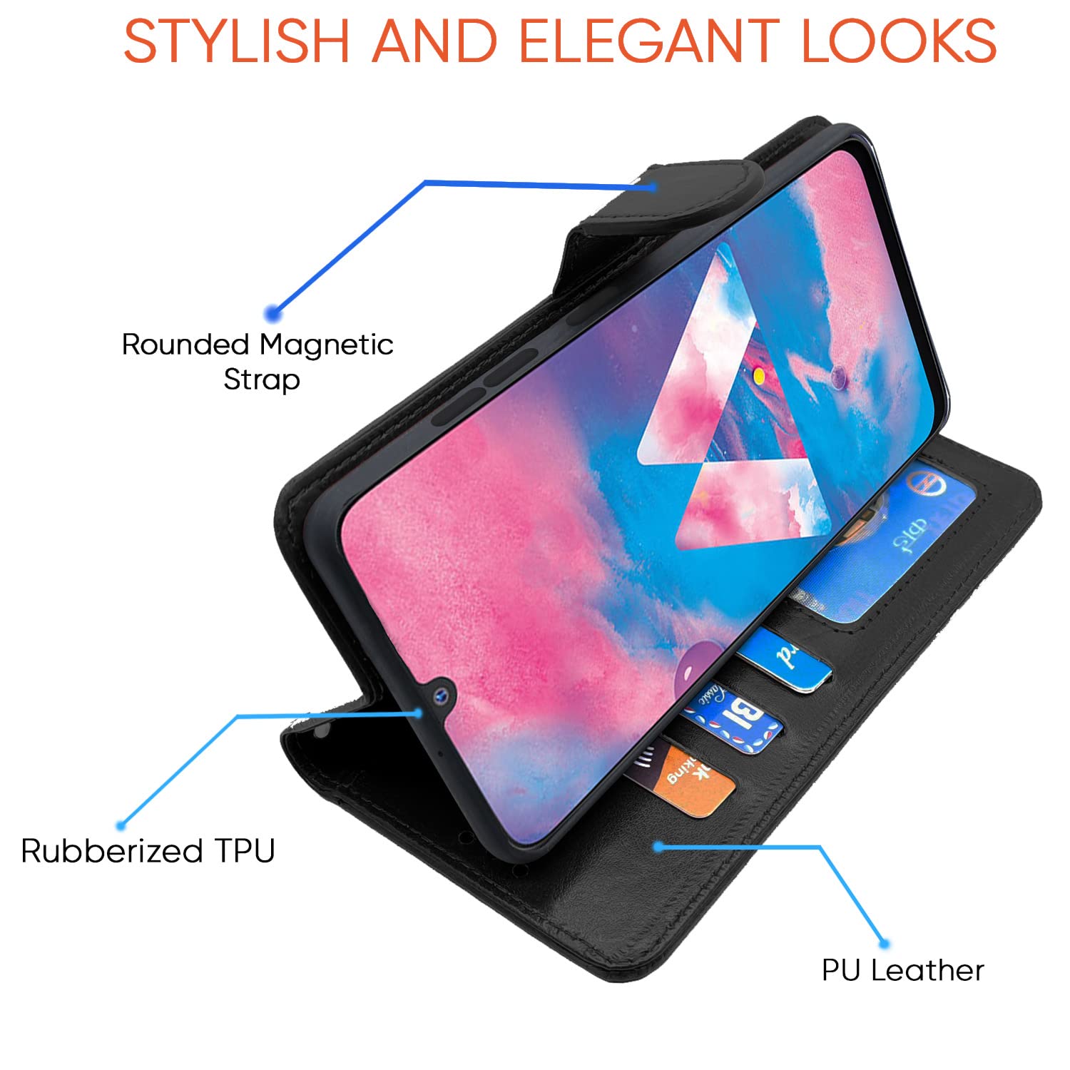 Pikkme Samsung Galaxy M30 Vintage Flip Cover | Black