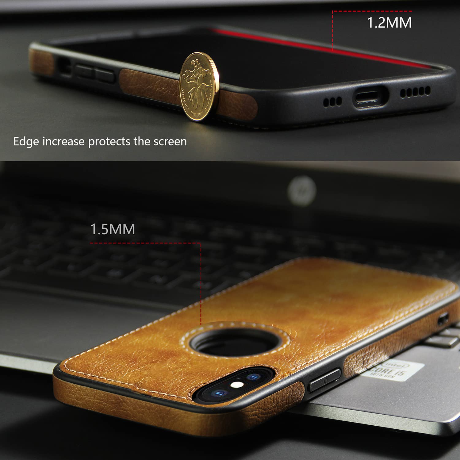 Pikkme iPhone X/Xs Flexible Pu Leather Back Cover | Brown