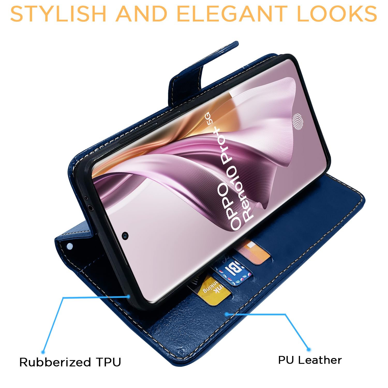 Oppo Reno 10 Pro Plus 5G Contrast flip case in blue by Pikkme – photo 5