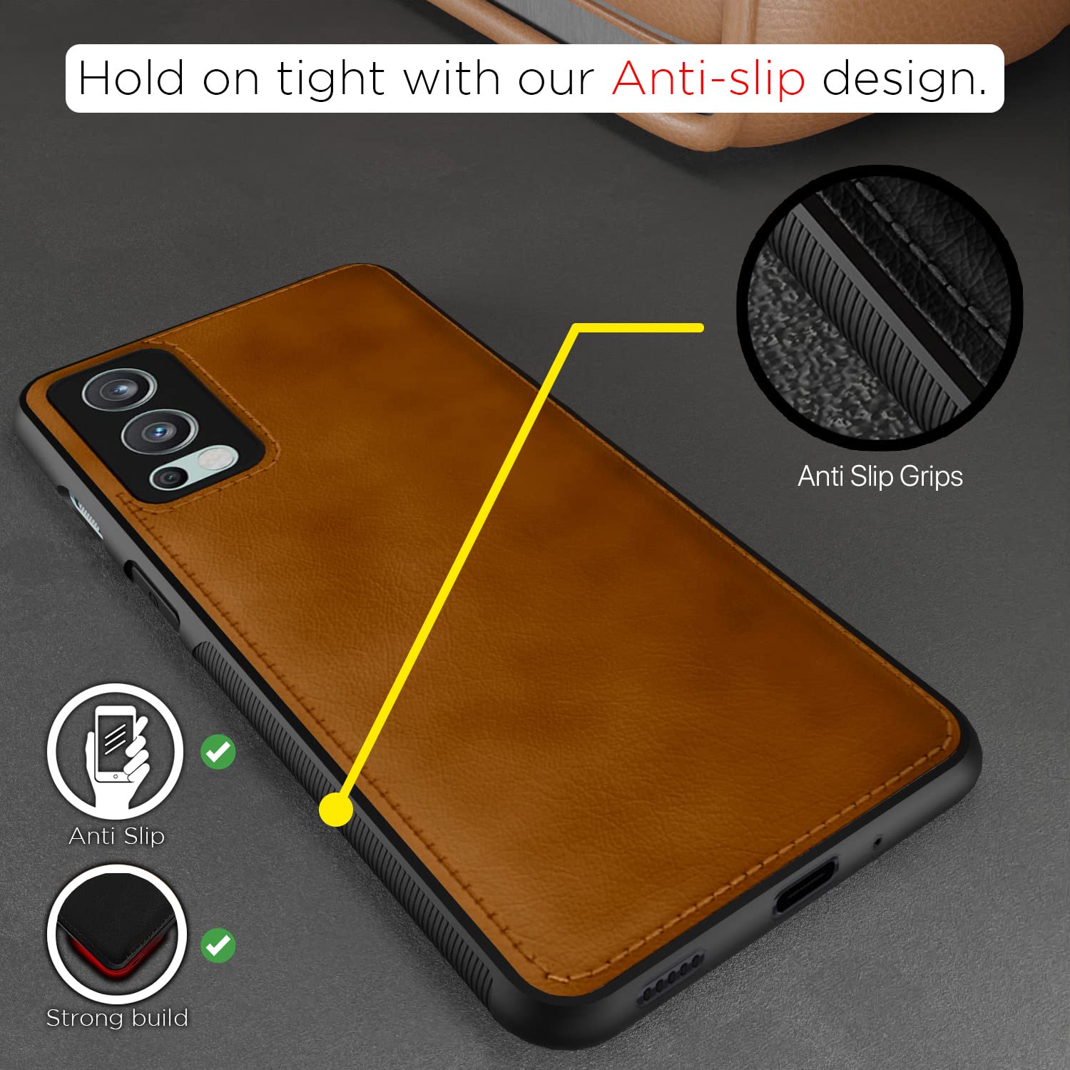 OnePlus Nord 2 5G Leatherback mobile cover in brown by Pikkme – photo 2