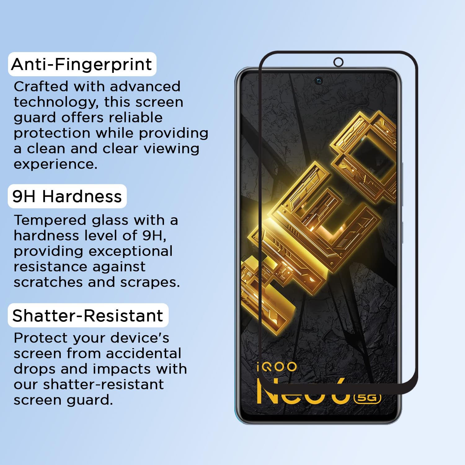 iQOO Neo 6 tempered glass screen guard by Pikkme – photo 5