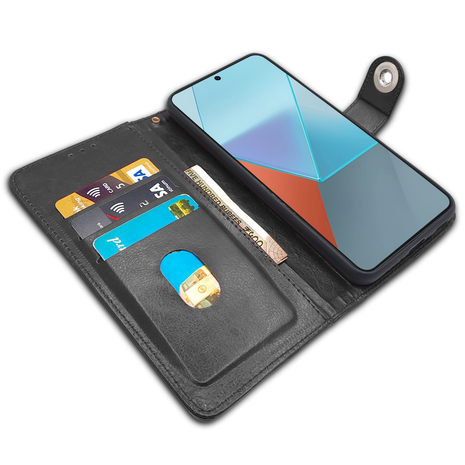Pikkme Redmi Note 13 Pro 5G Button black flip cover – photo 3