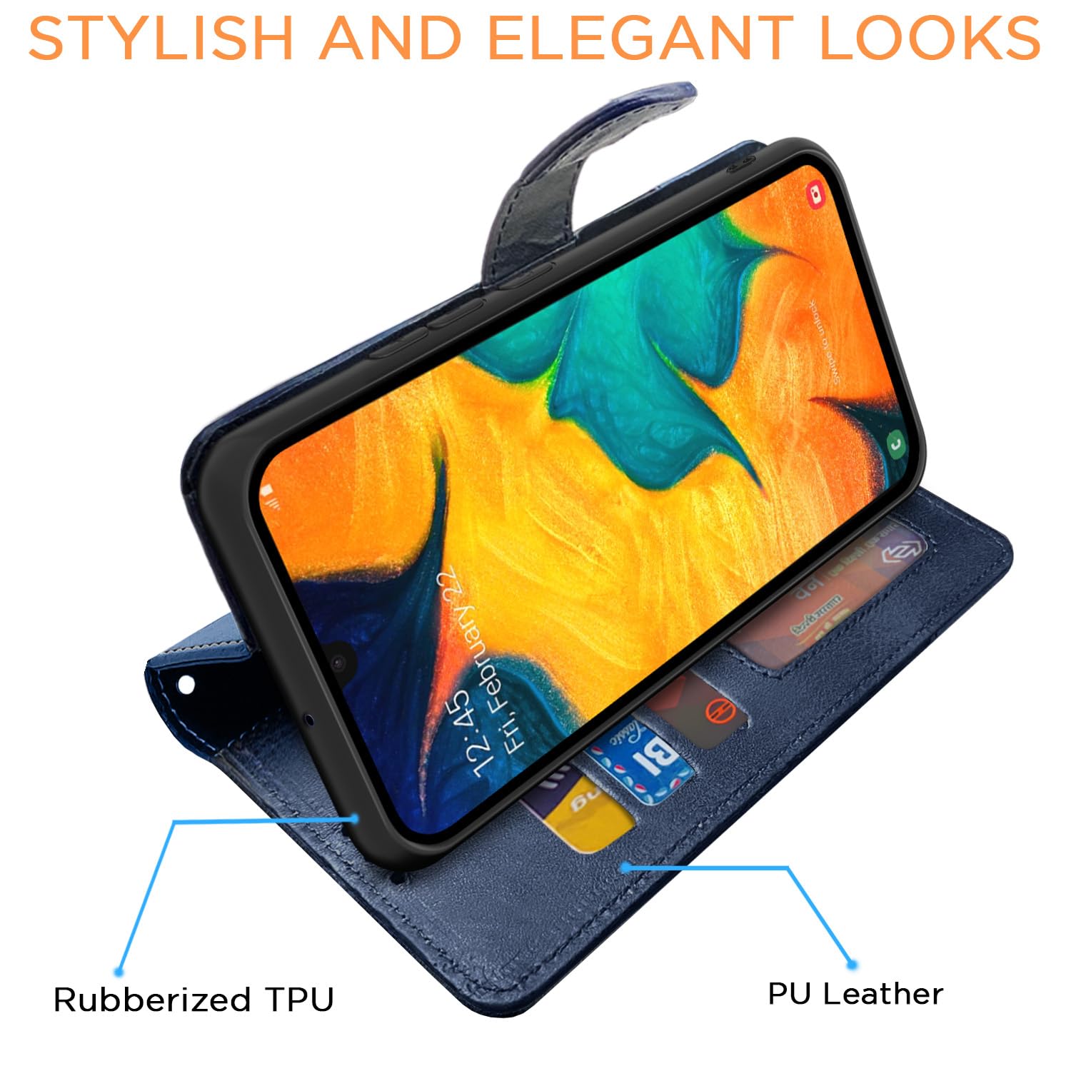 Pikkme blue Contrast flip cover for Samsung A20 – photo 5