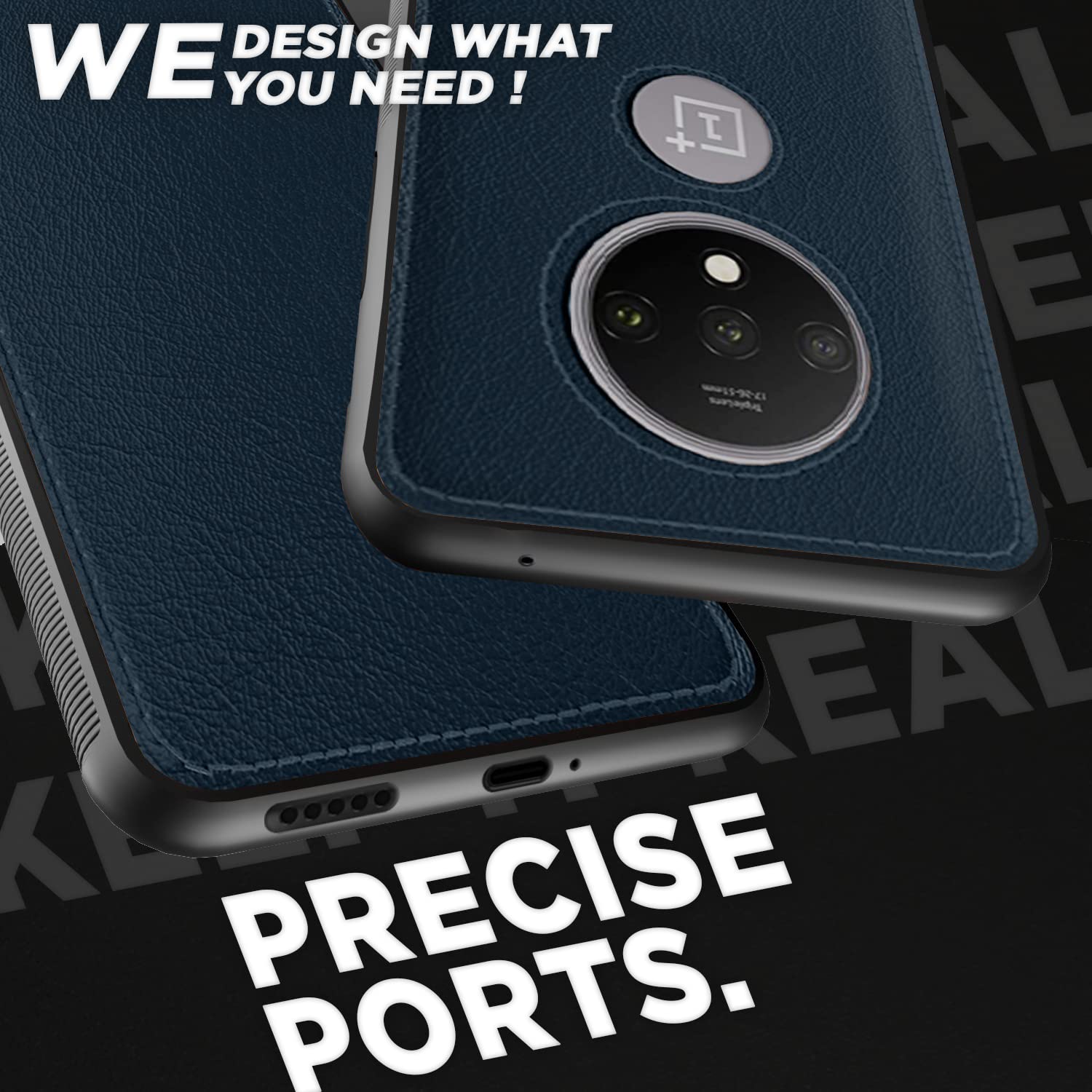 Pikkme blue Leatherback back cover for OnePlus 7T – photo 4