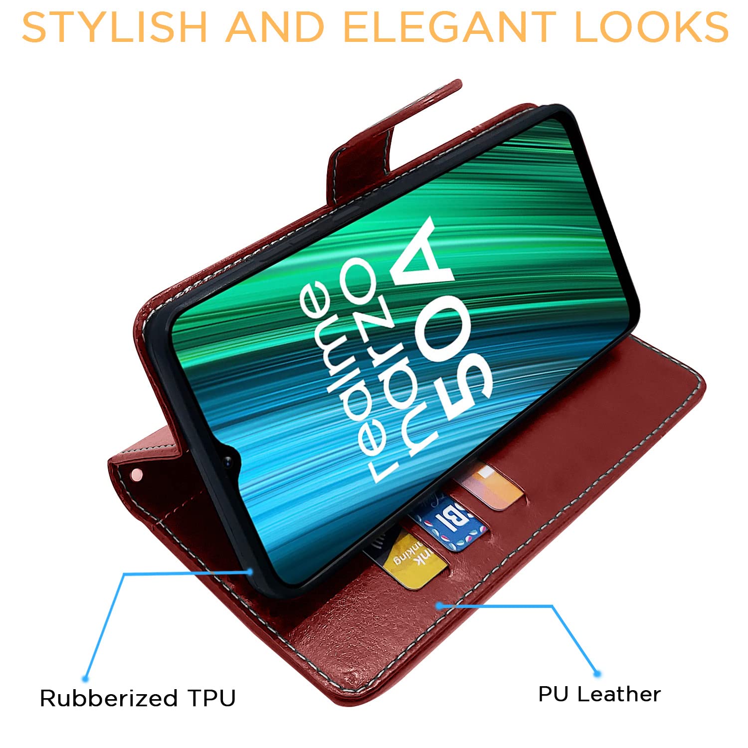 Brown & coffee Contrast flip cover for Realme Narzo 50A – Pikkme – photo 4