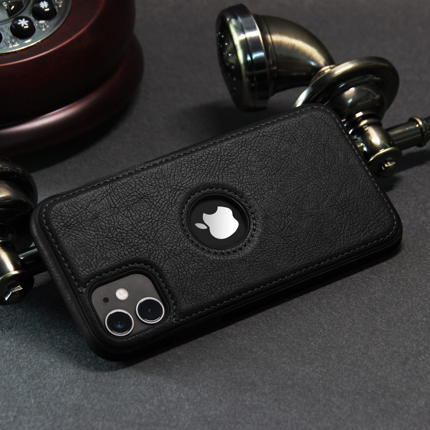 Pikkme iPhone 12/12 Pro Leatherback black mobile cover – photo 6
