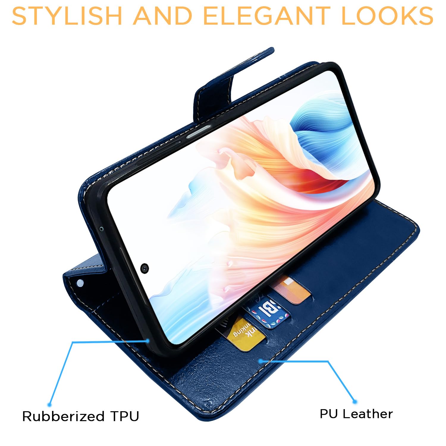 Pikkme Oppo A79 5G Contrast blue flip case – photo 5