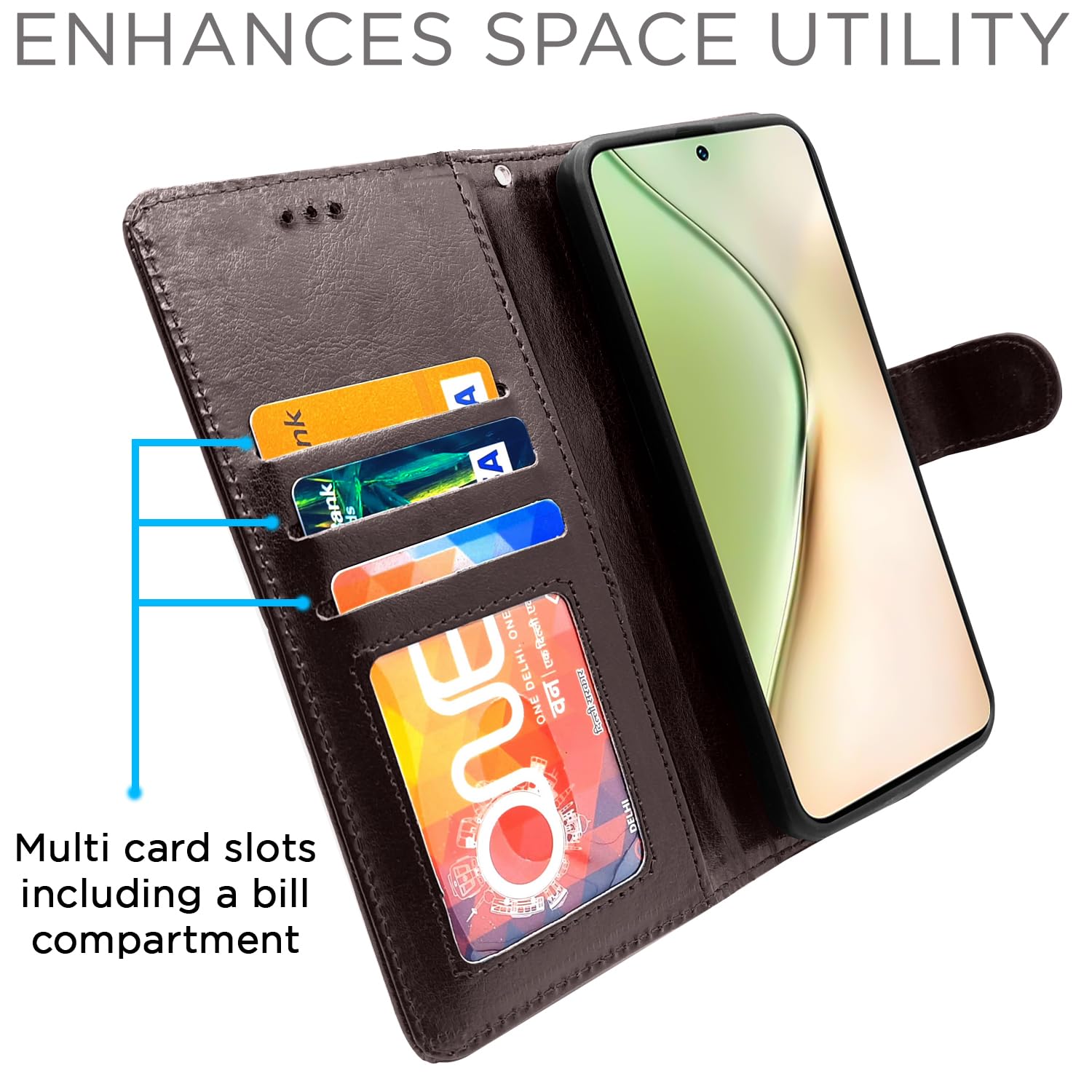 Pikkme Vivo Y200 5G Vintage Flip Cover (Coffee)