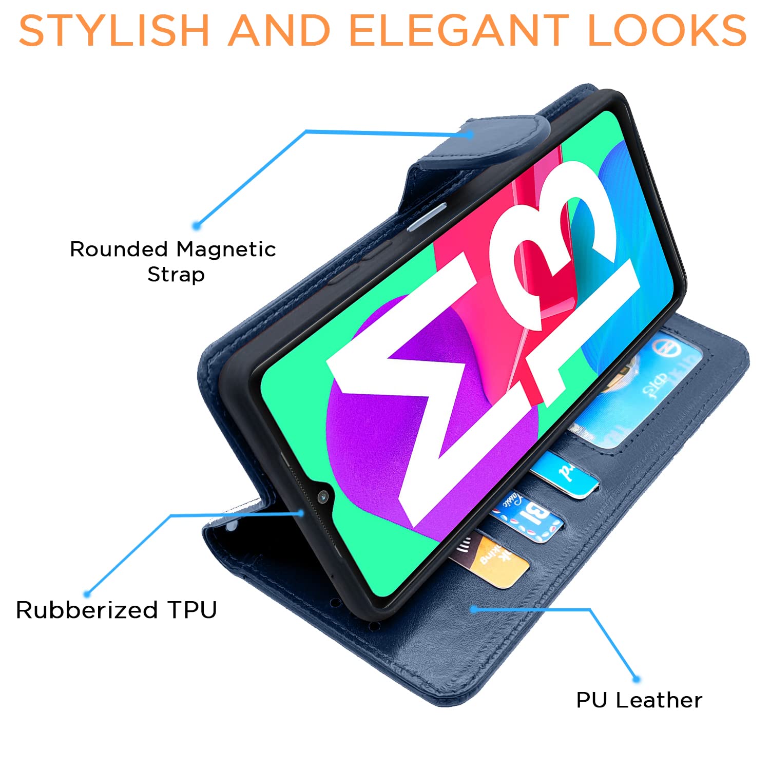 Pikkme Samsung Galaxy M13 4G Vintage Flip Cover | Blue