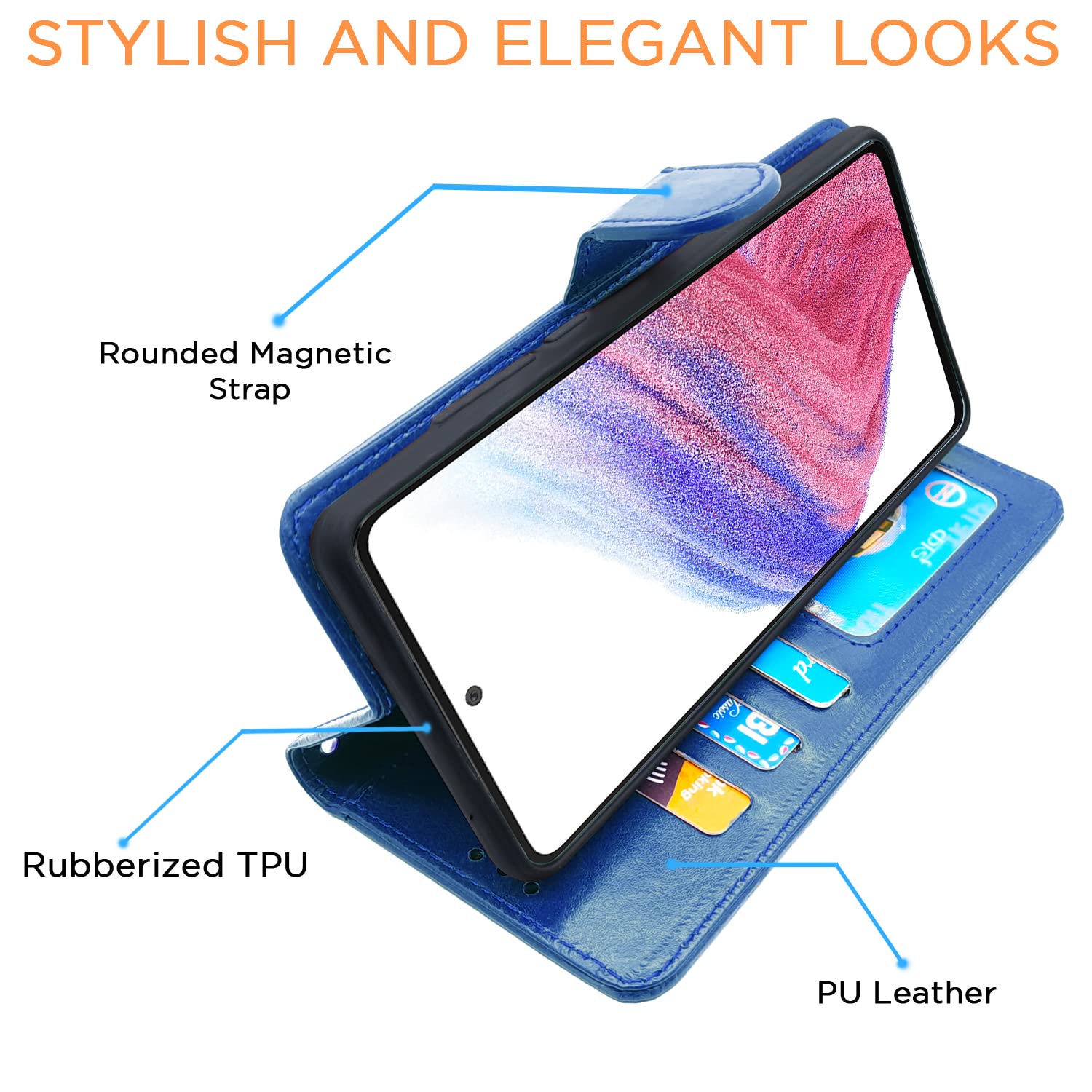 Pikkme Samsung Galaxy A53 5G Vintage Flip Cover | Blue