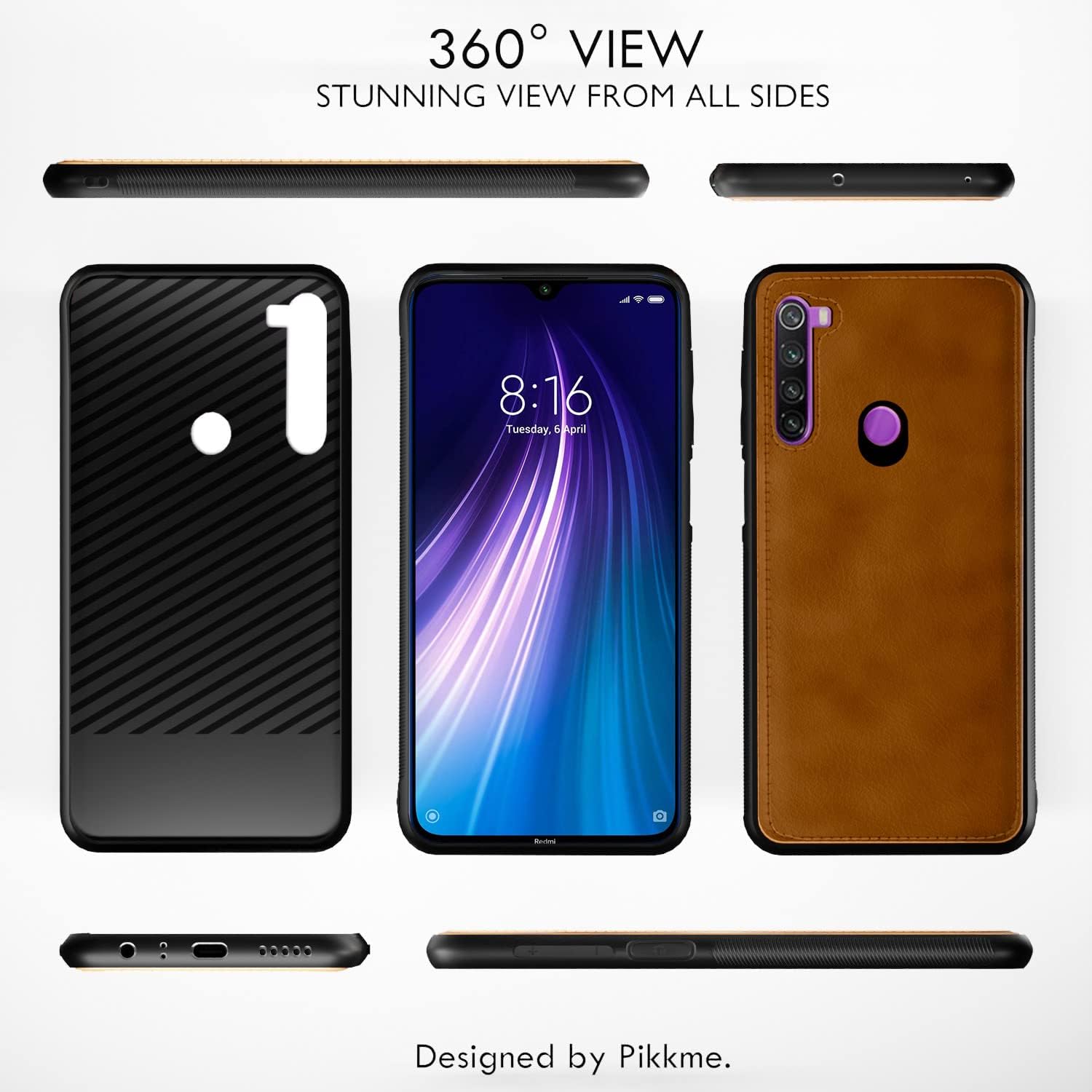 Brown Leatherback back cover for Redmi Note 8 – Pikkme – photo 3
