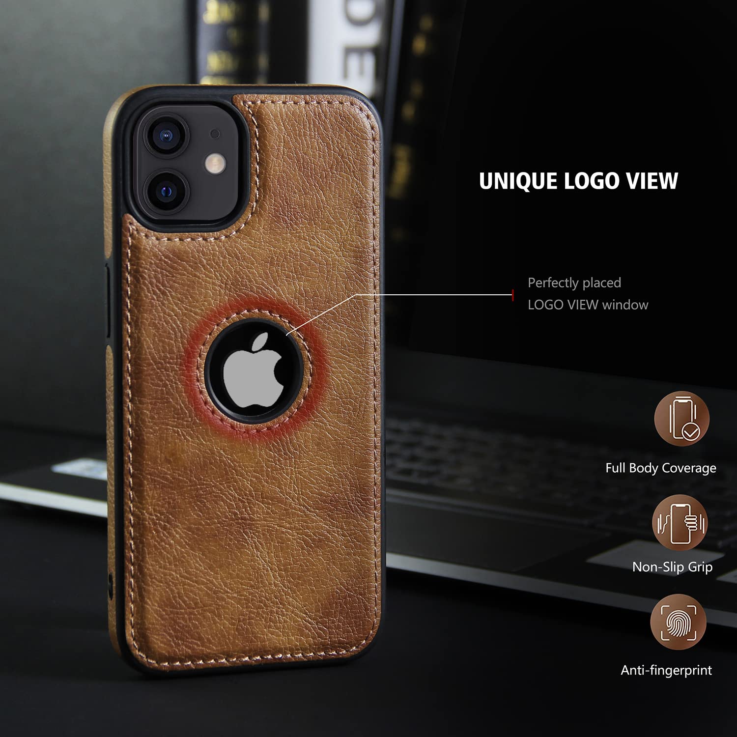 iPhone 12/12 Pro Leatherback back cover in brown by Pikkme – photo 6