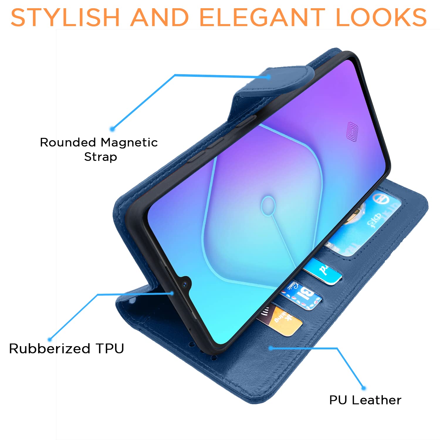 Pikkme Vivo S1 Pro Vintage Flip Cover | Blue