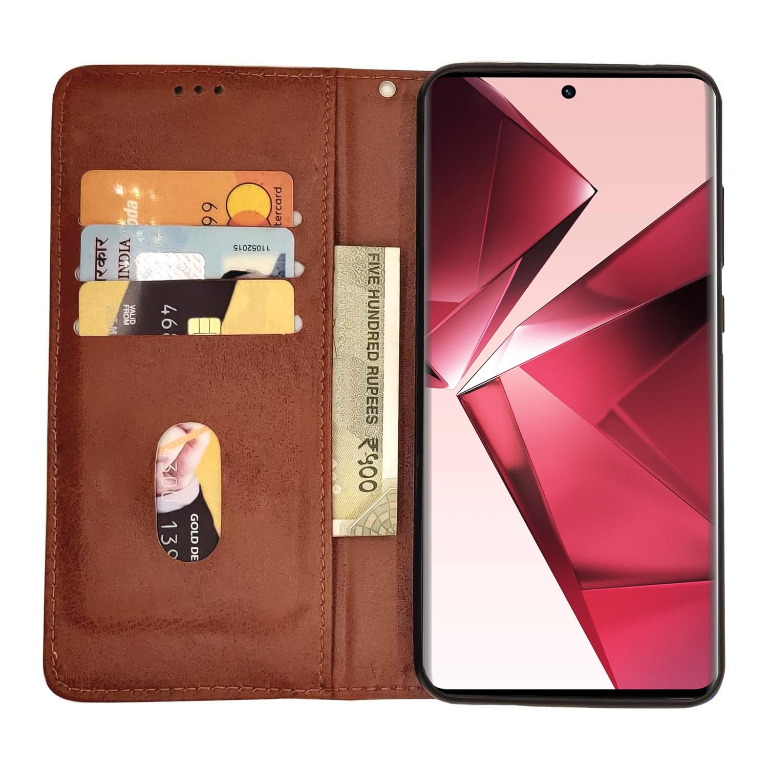 Brown mobile flip cover for Vivo V29e 5G – Pikkme – photo 3