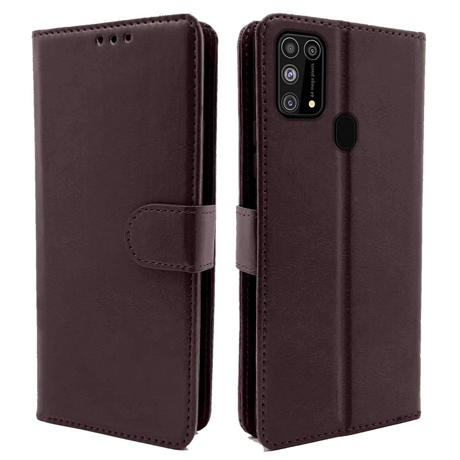 Pikkme Samsung Galaxy M31 / M31 Prime / F41 Vintage Flip Cover | Coffee