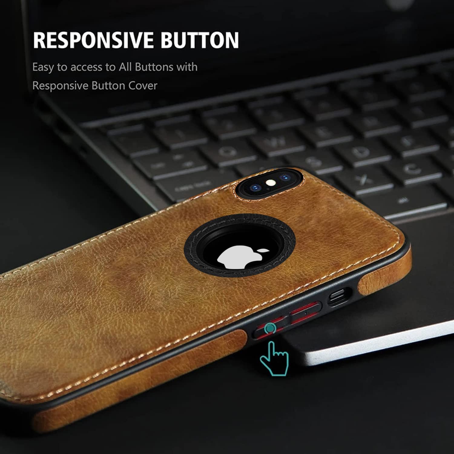 Pikkme iPhone X/Xs Flexible Pu Leather Back Cover | Brown