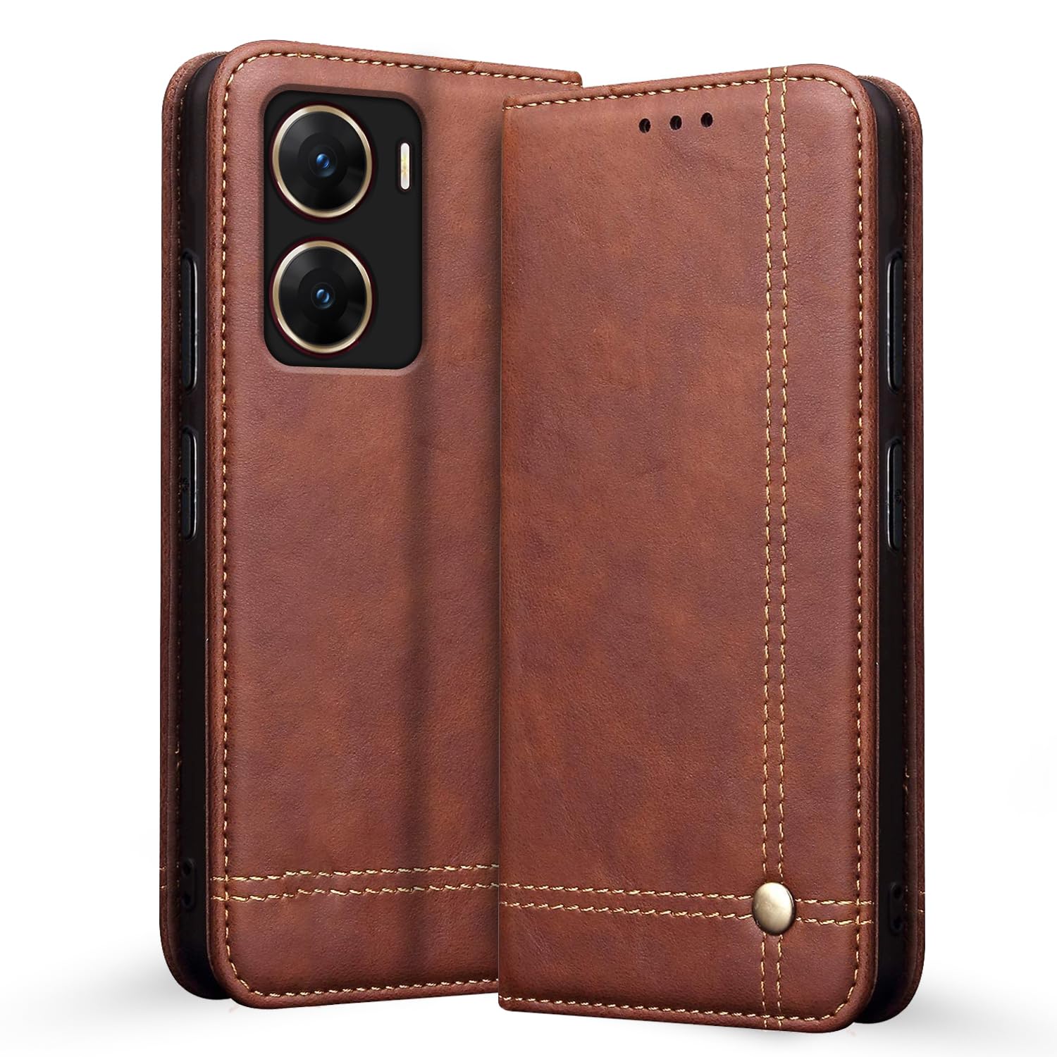 Pikkme brown flip cover for Vivo V29e 5G