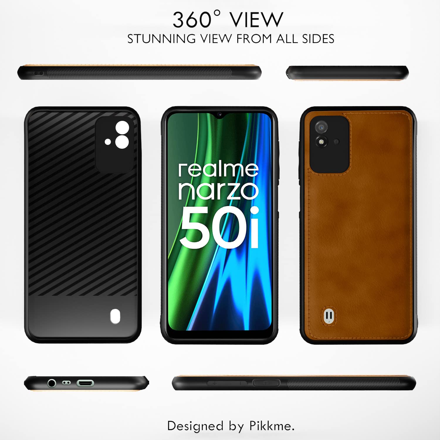Brown Leatherback back cover for Realme Narzo 50i – Pikkme – photo 3