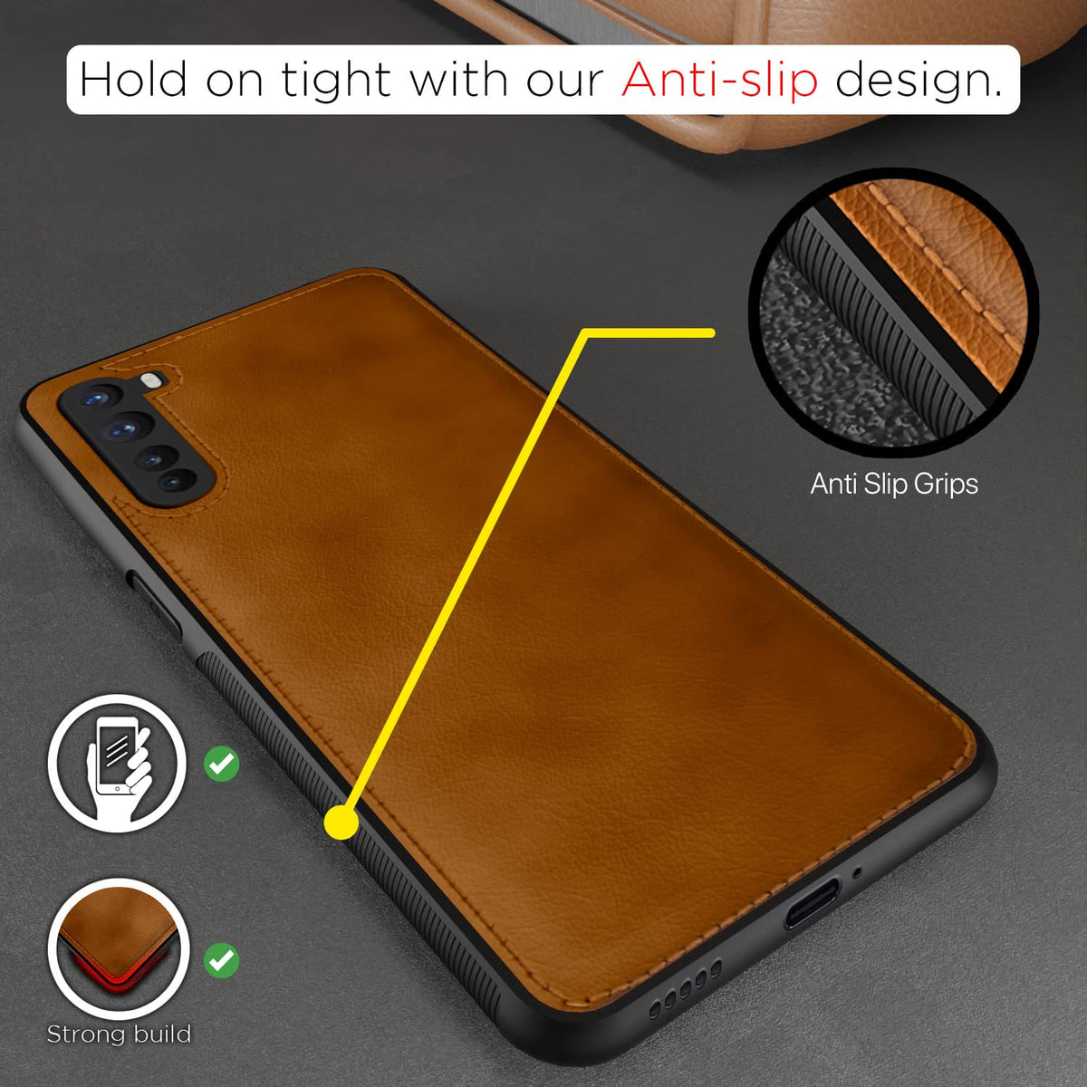 Brown Leatherback mobile back cover for OnePlus Nord – Pikkme – photo 2
